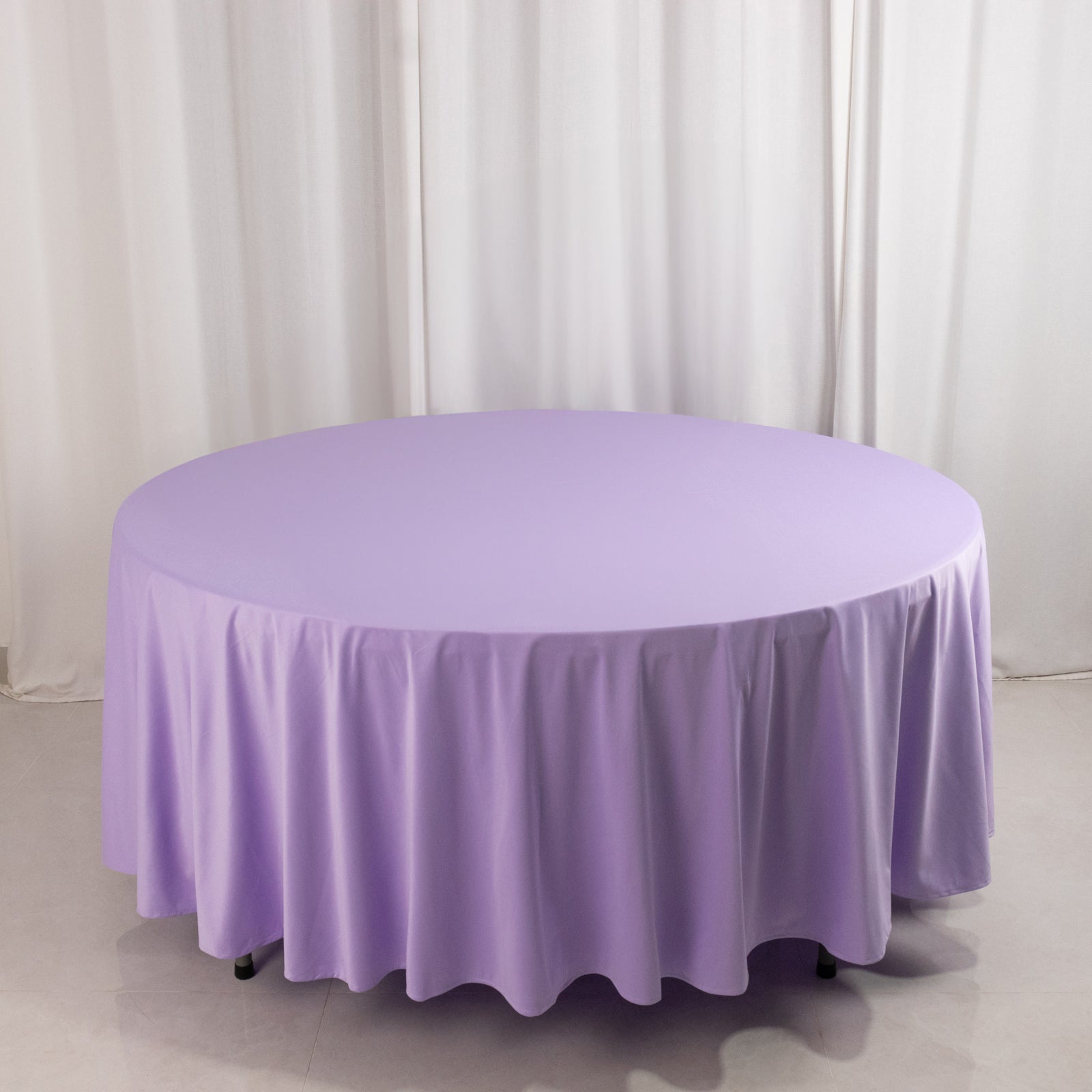 Lavender Lilac Premium 108' Round Scuba Tablecloth - Stain & Wrinkle Resistant
