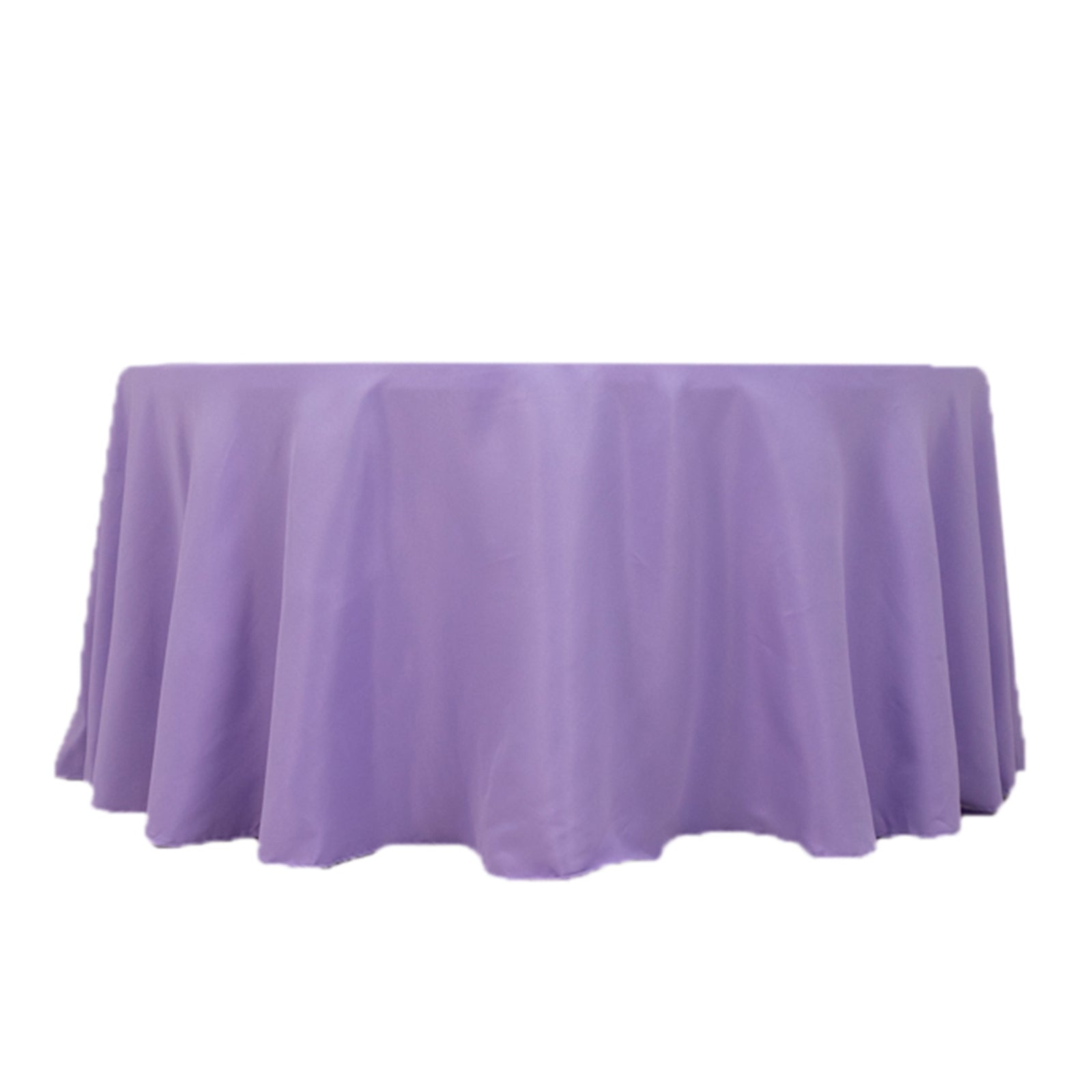 Hot Sale! Seamless 220GSM Wrinkle-Resistant 120' Dia. Premium Polyester Round Tablecloth in Lavender Lilac