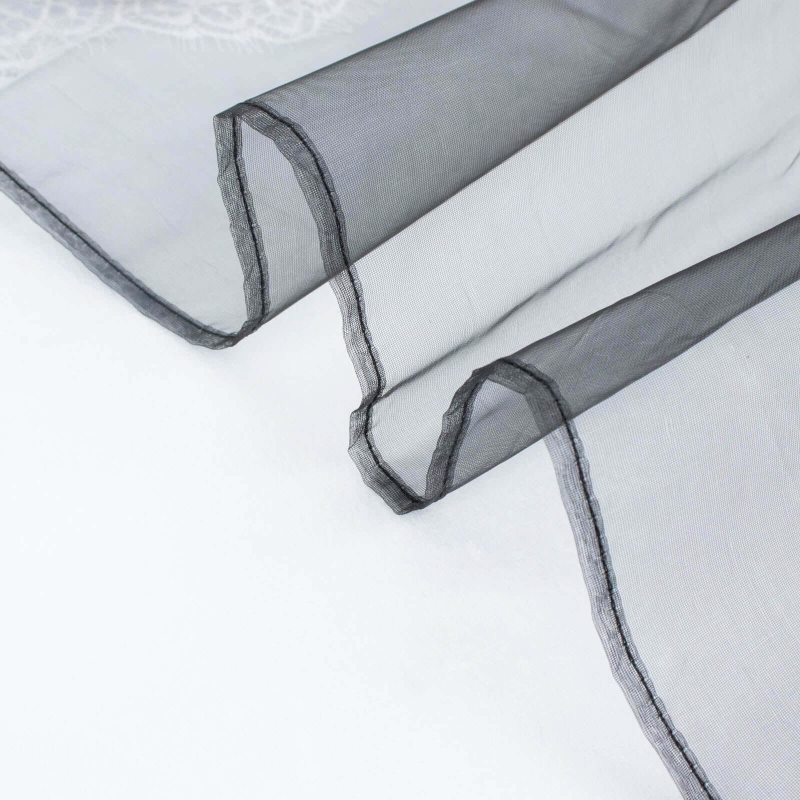 Great Deal! 10-Pack of 23x23 Black Organza Sheer Dinner Napkins