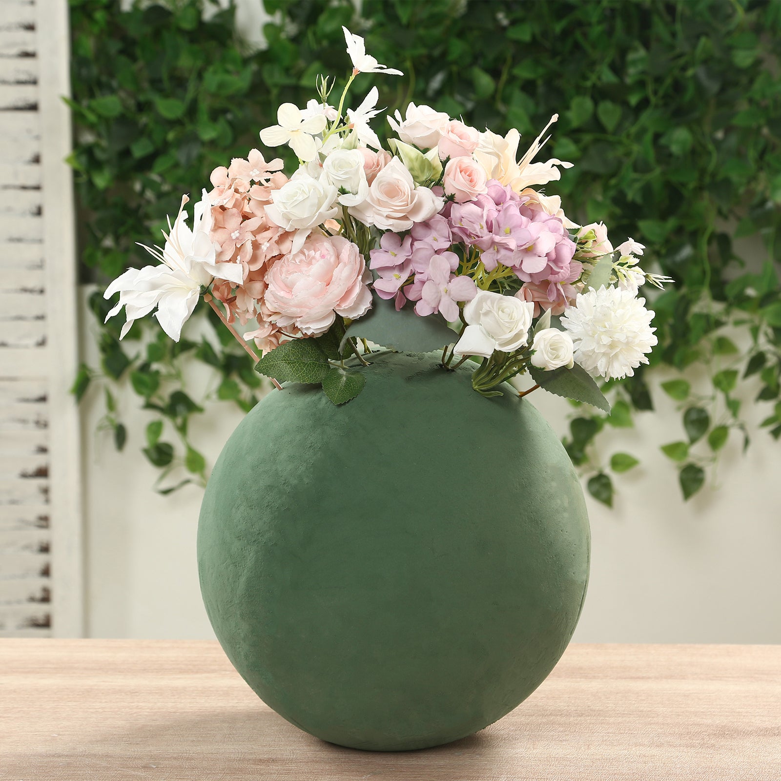 12' Green DIY Floral Craft Foam Balls - Ideal for Arrangements
