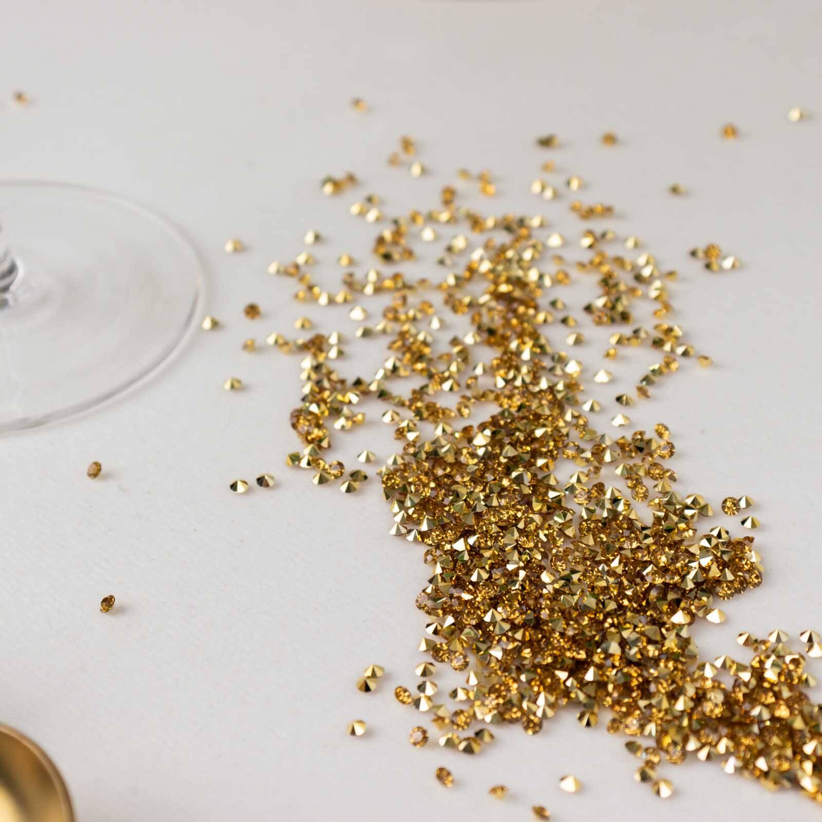 Hot Deal! 14400 Pcs 3mm Gold Faux Diamond Rhinestone Vase Fillers for Wedding Decor
