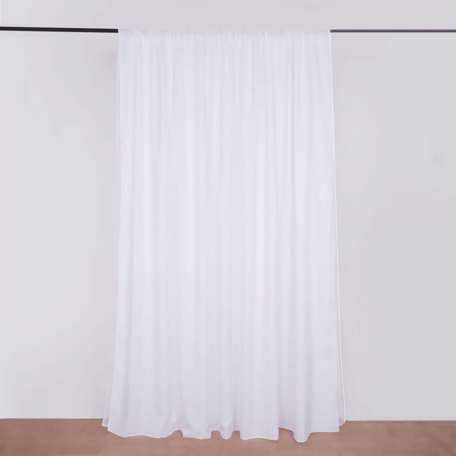 Sale! 10ftx10ft Dual - Layer White Polyester & Chiffon Event Curtain Drapes with Rod Pockets