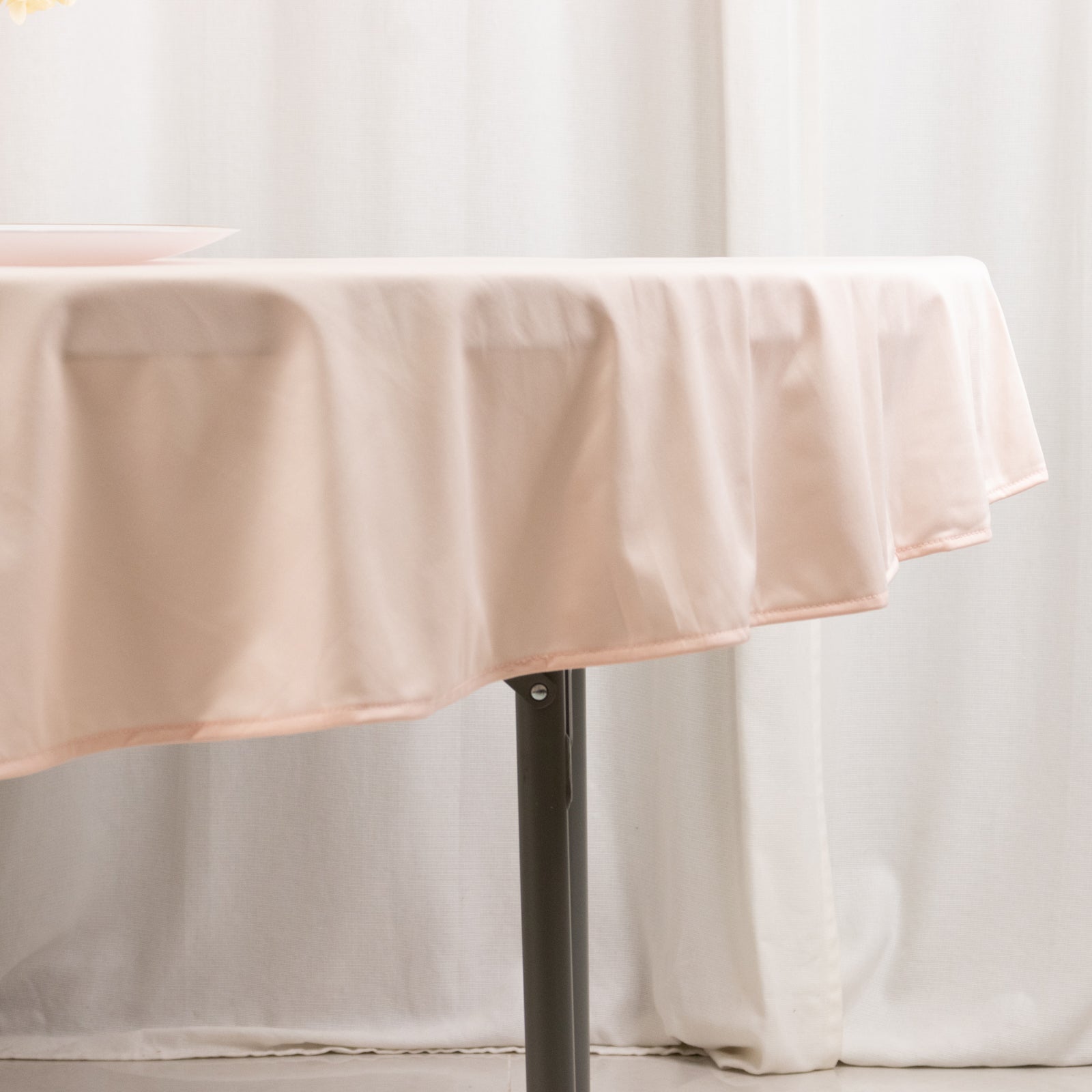 Hot Deal! Premium Blush 70' Round Scuba Tablecloth - Wrinkle & Stain Free