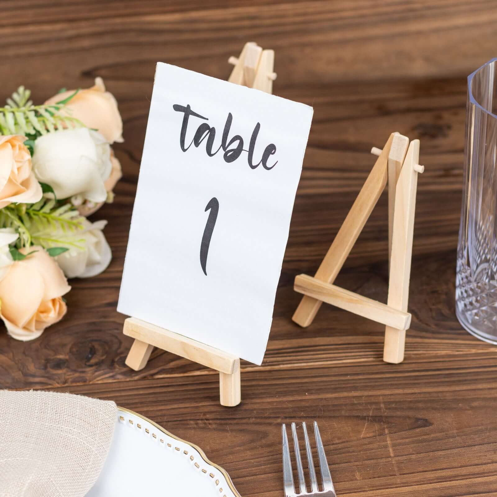 Hot Sale! 10-Pack Natural Wooden Foldable Place Card Holders