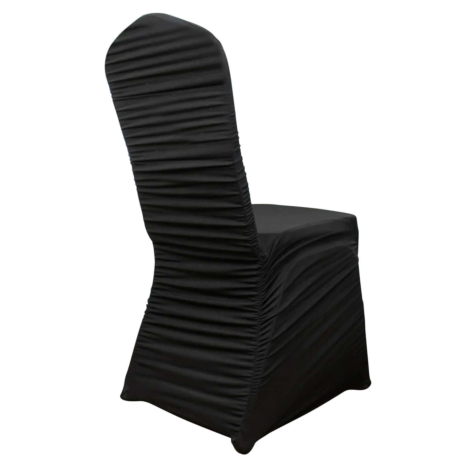 Black Premium Spandex Rouge Stretch Slip-On Cover for Banquet Chairs