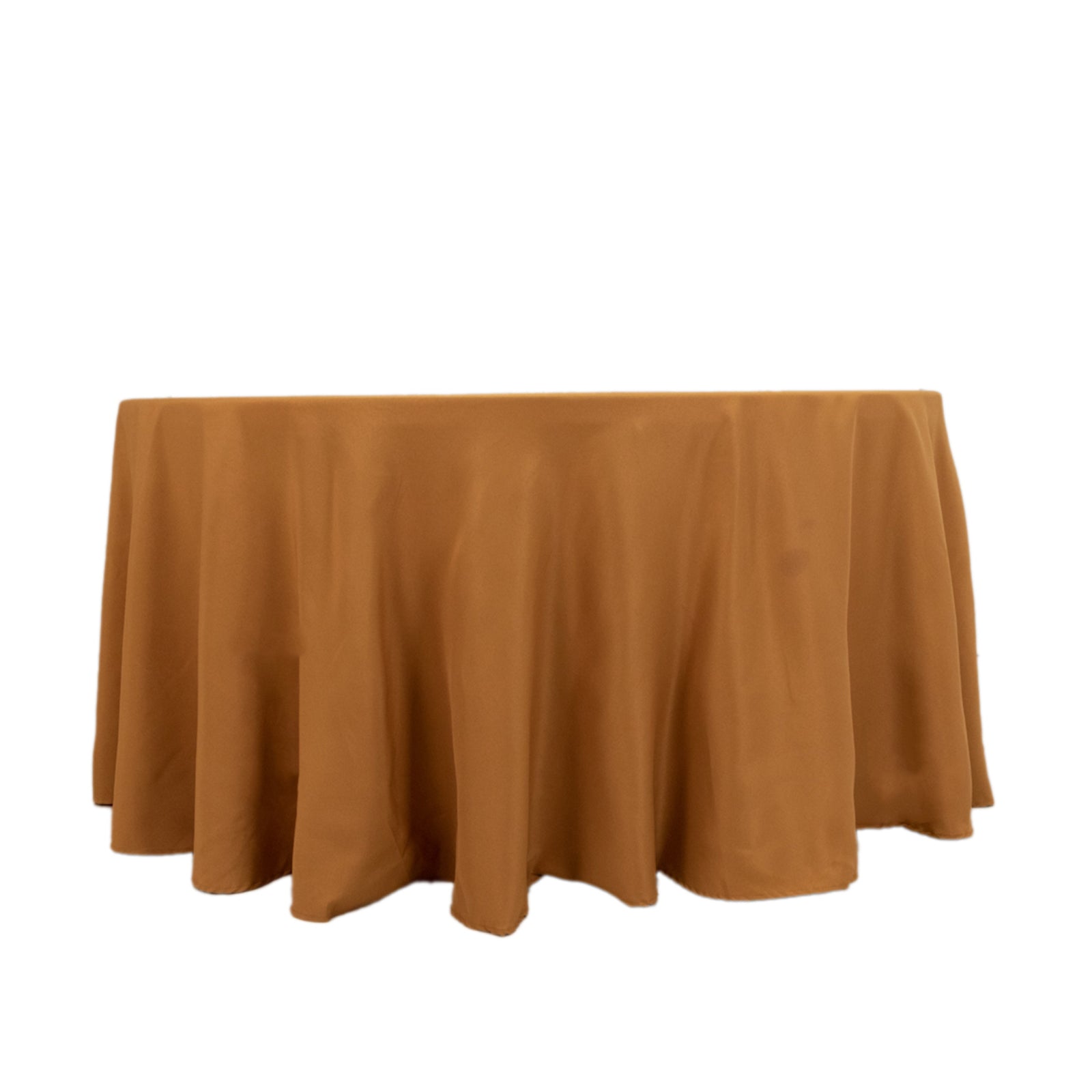 Seamless 220GSM Wrinkle-Resistant Gold Premium Polyester 120 Round Tablecloth for Elegant Events