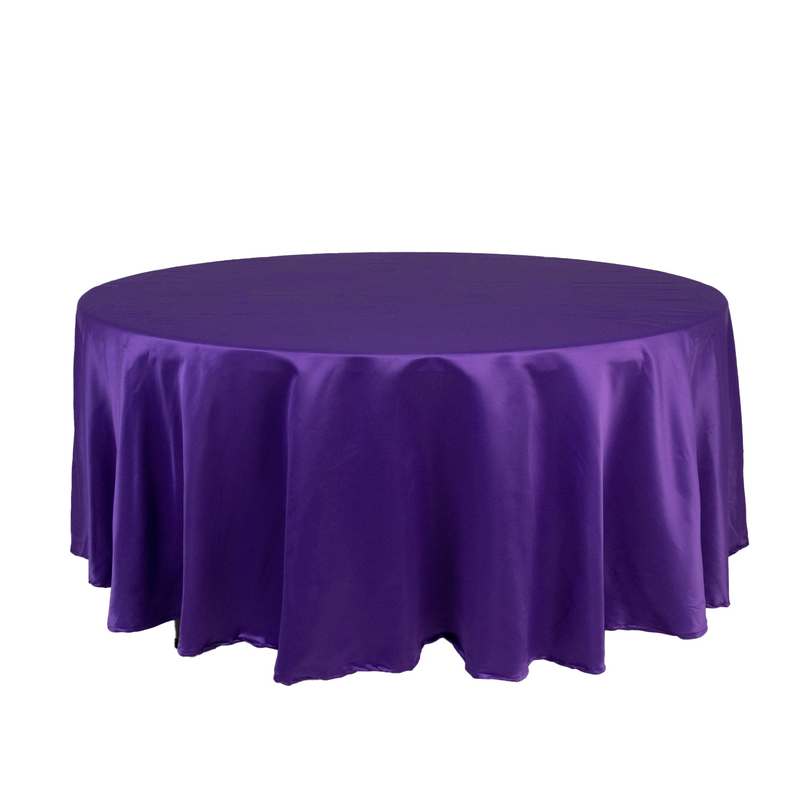 Lamour Satin 108 Round Tablecloth Purple - Durable & Silk-Like Table Cover