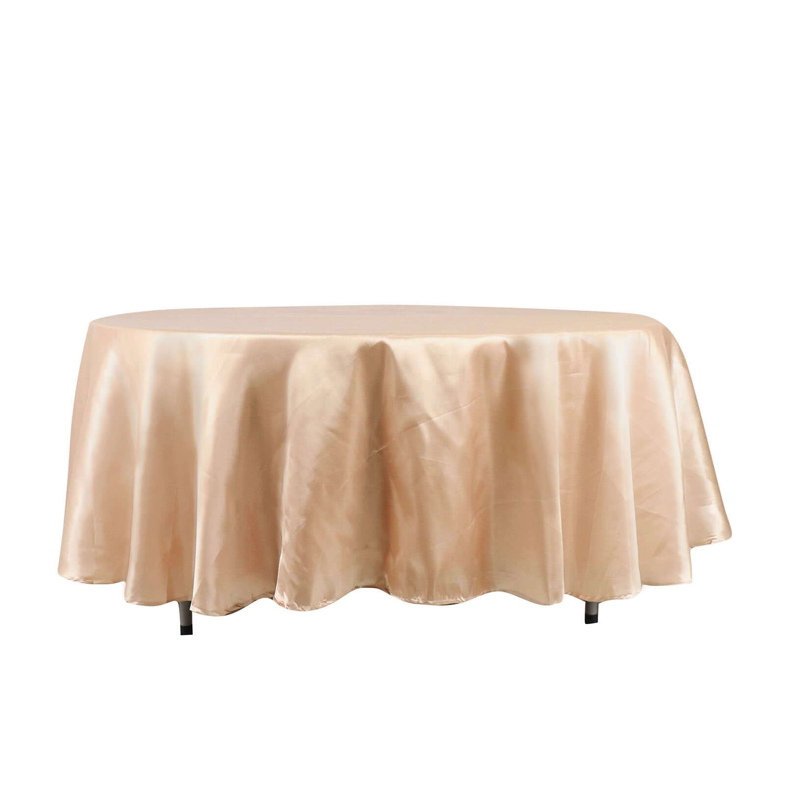 Special Offer! Nude Satin Round Tablecloth 108 Inches - Smooth and Lustrous Table Cover