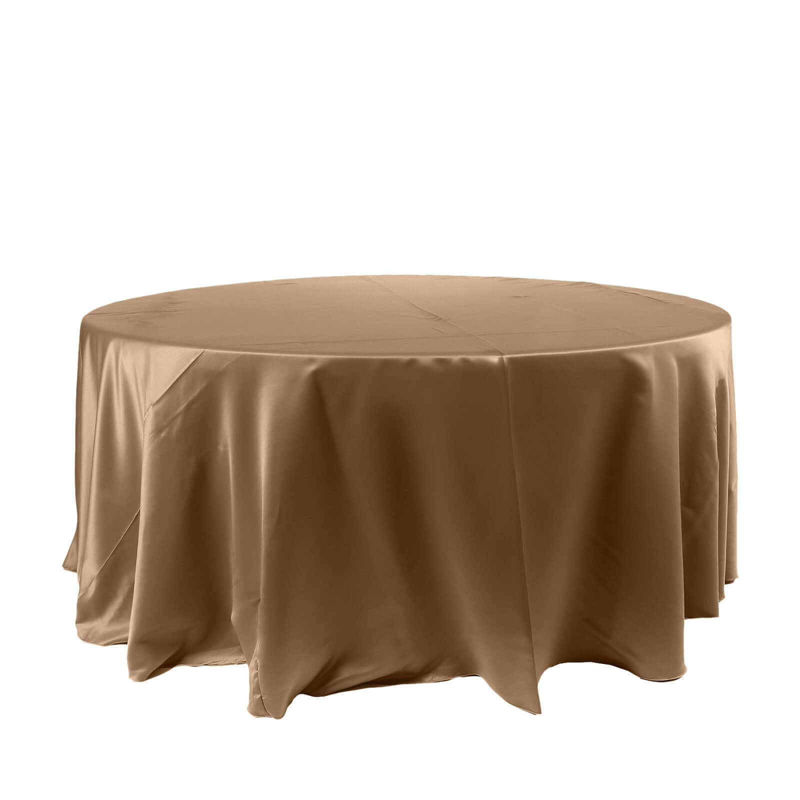 Stylish Seamless Satin Round Tablecloth in Taupe - 120 Inches for Special Events