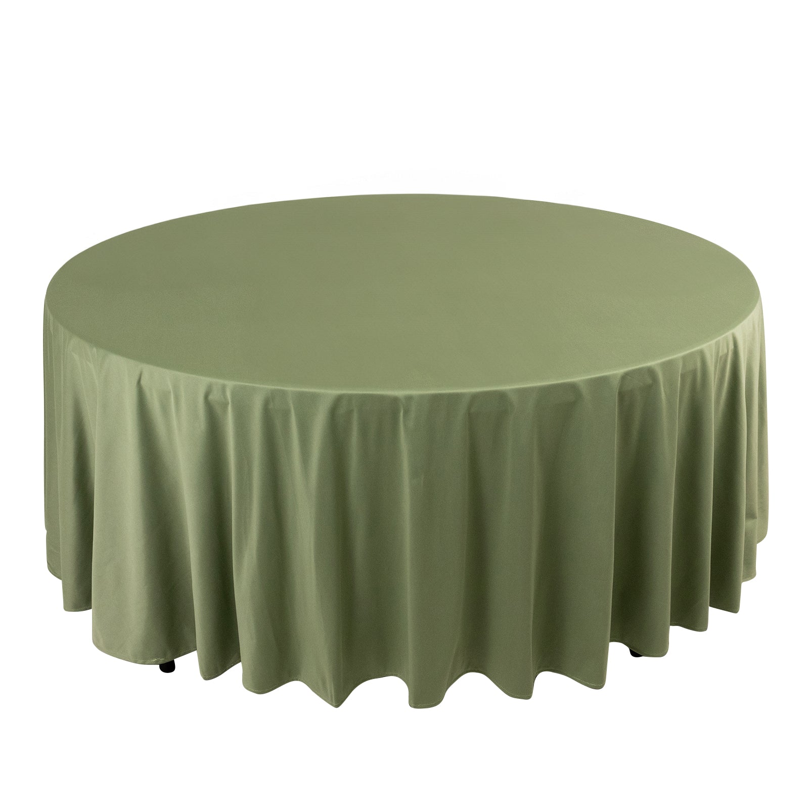 Wrinkle-Free & Stain-Resistant Premium Scuba 108-Inch Round Dusty Sage Green Tablecloth