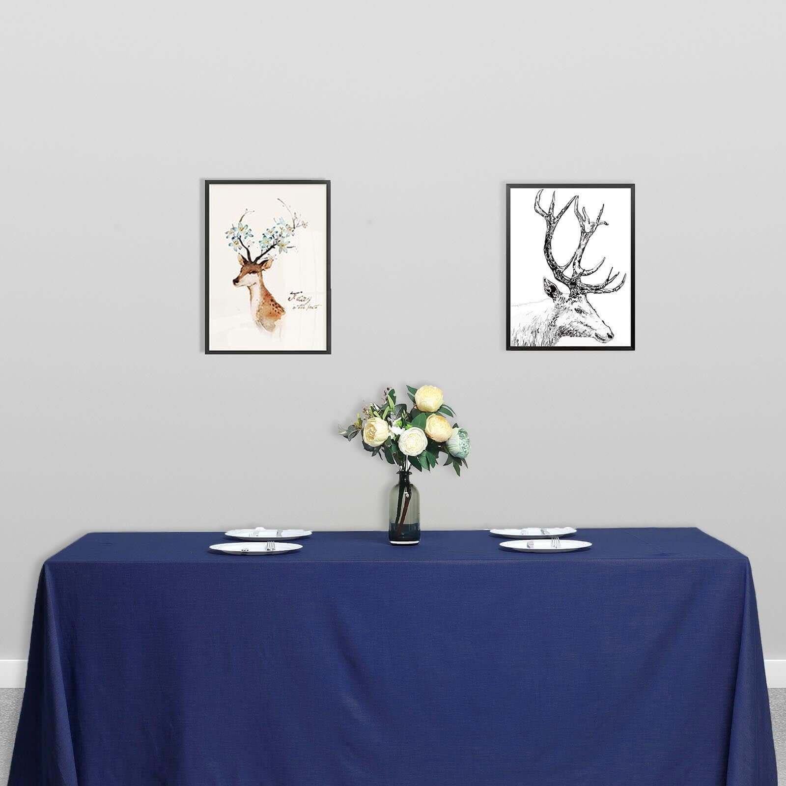 Exclusive Navy Blue Polyester 90x132 Rectangle Seamless Wrinkle-Resistant Table Cover