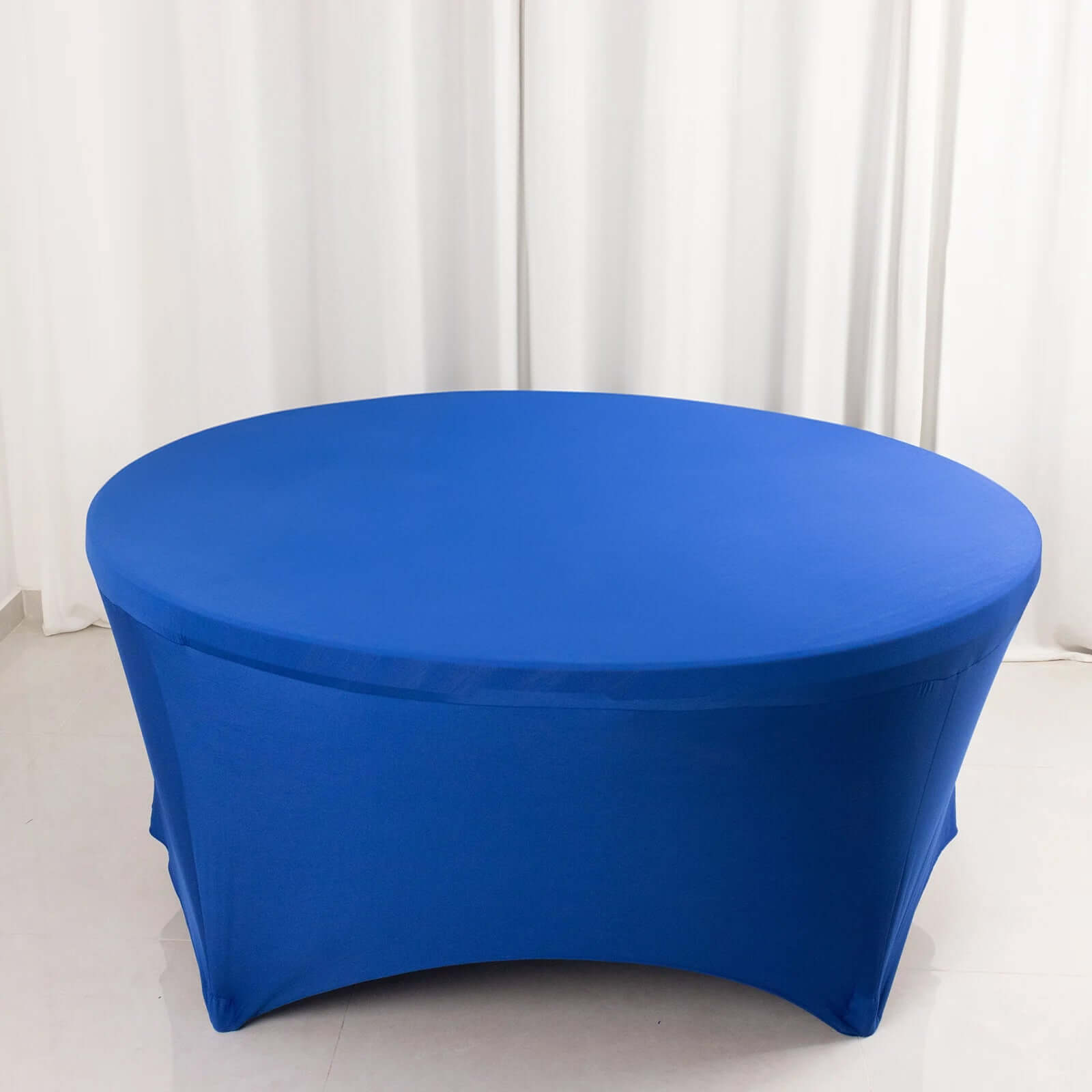 Royal Blue 6ft Stretch Spandex Round Tablecloth - Durable & Form-Fitting