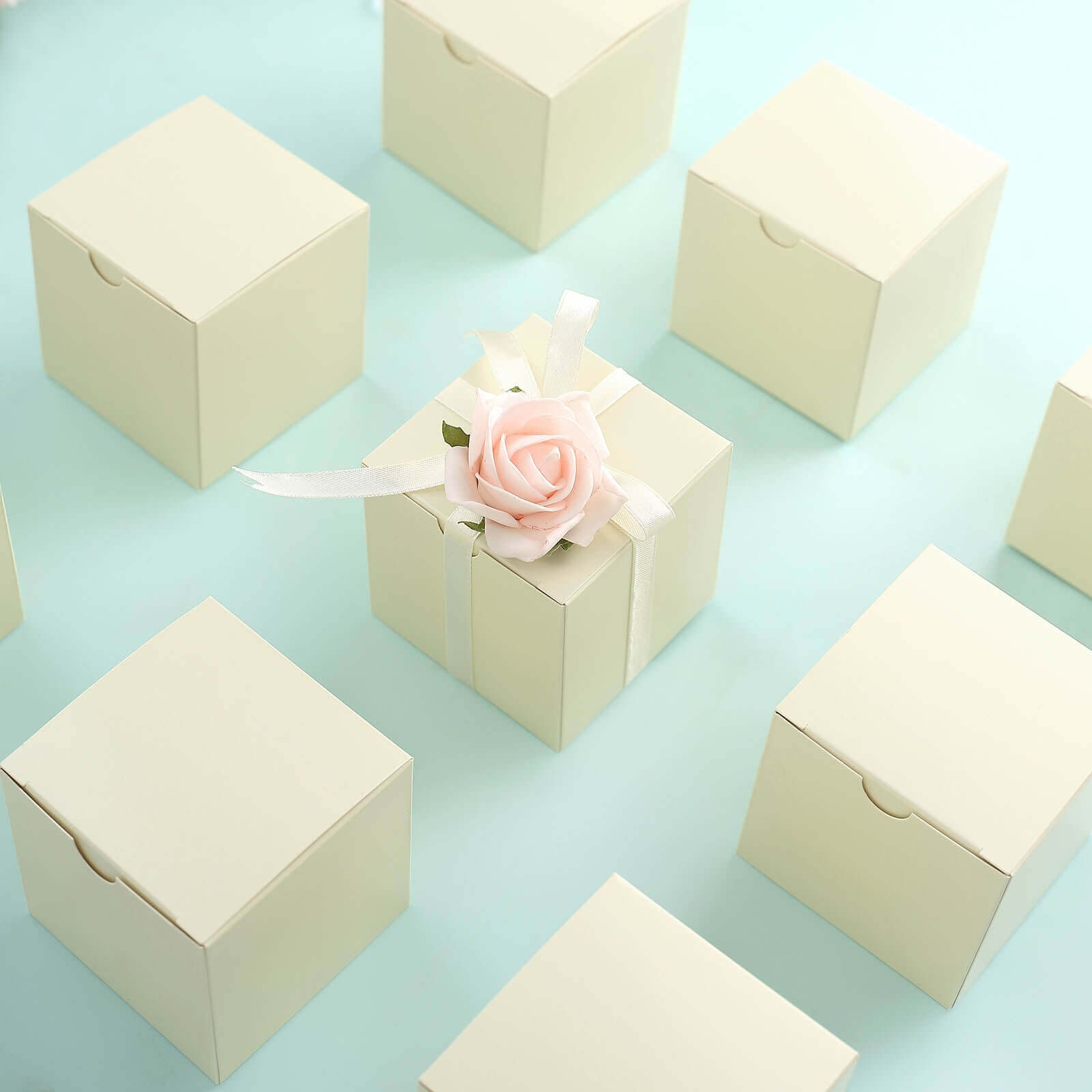 100-Pack of DIY Ivory Party and Shower Favor Candy Gift Boxes - Perfect for Any Occasion!