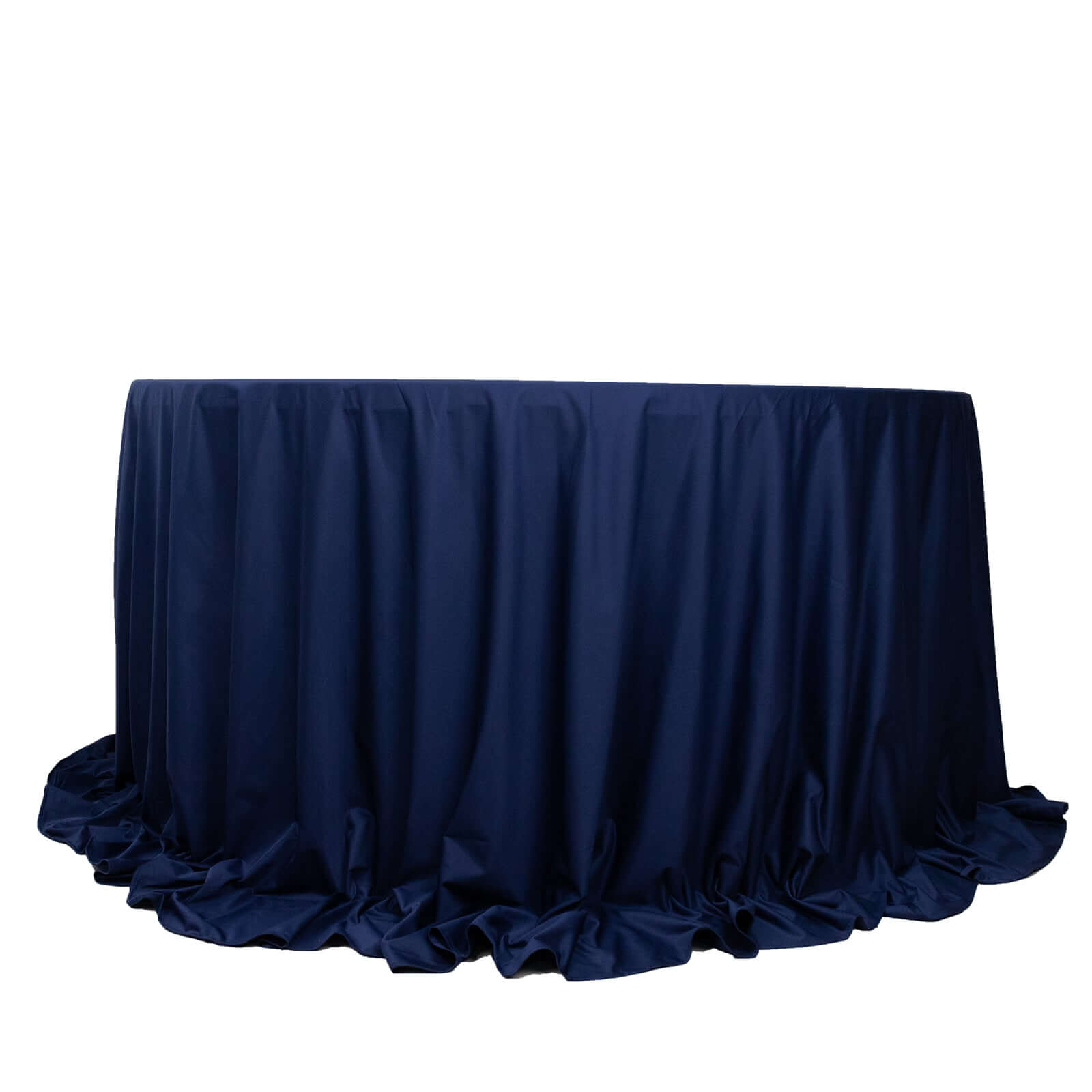 Navy Blue Wrinkle-Free & Stain-Resistant 132' Premium Scuba Round Tablecloth