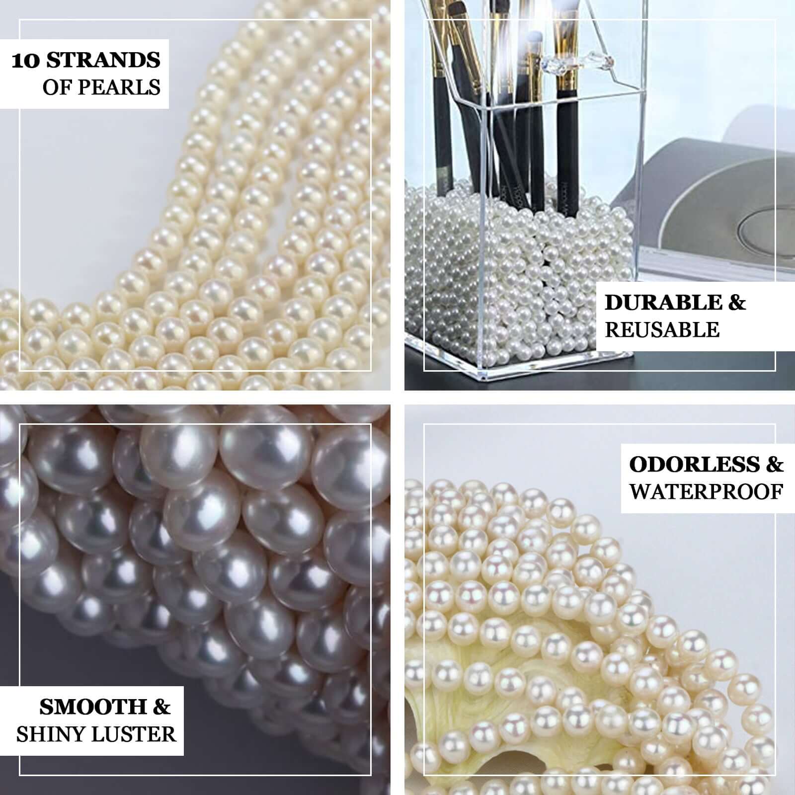 Hot Deal! 10-Pack White 8mm Faux Mother of Pearls Beads for DIY Crafts