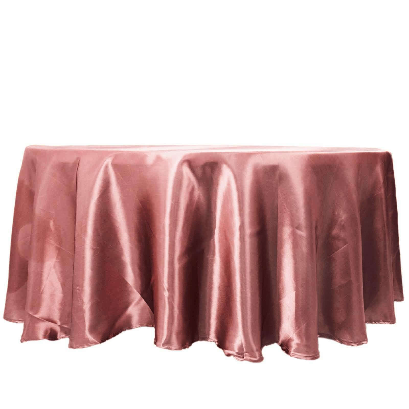 Exclusive Satin 108 Round Tablecloth in Cinnamon Rose - Smooth & Lustrous