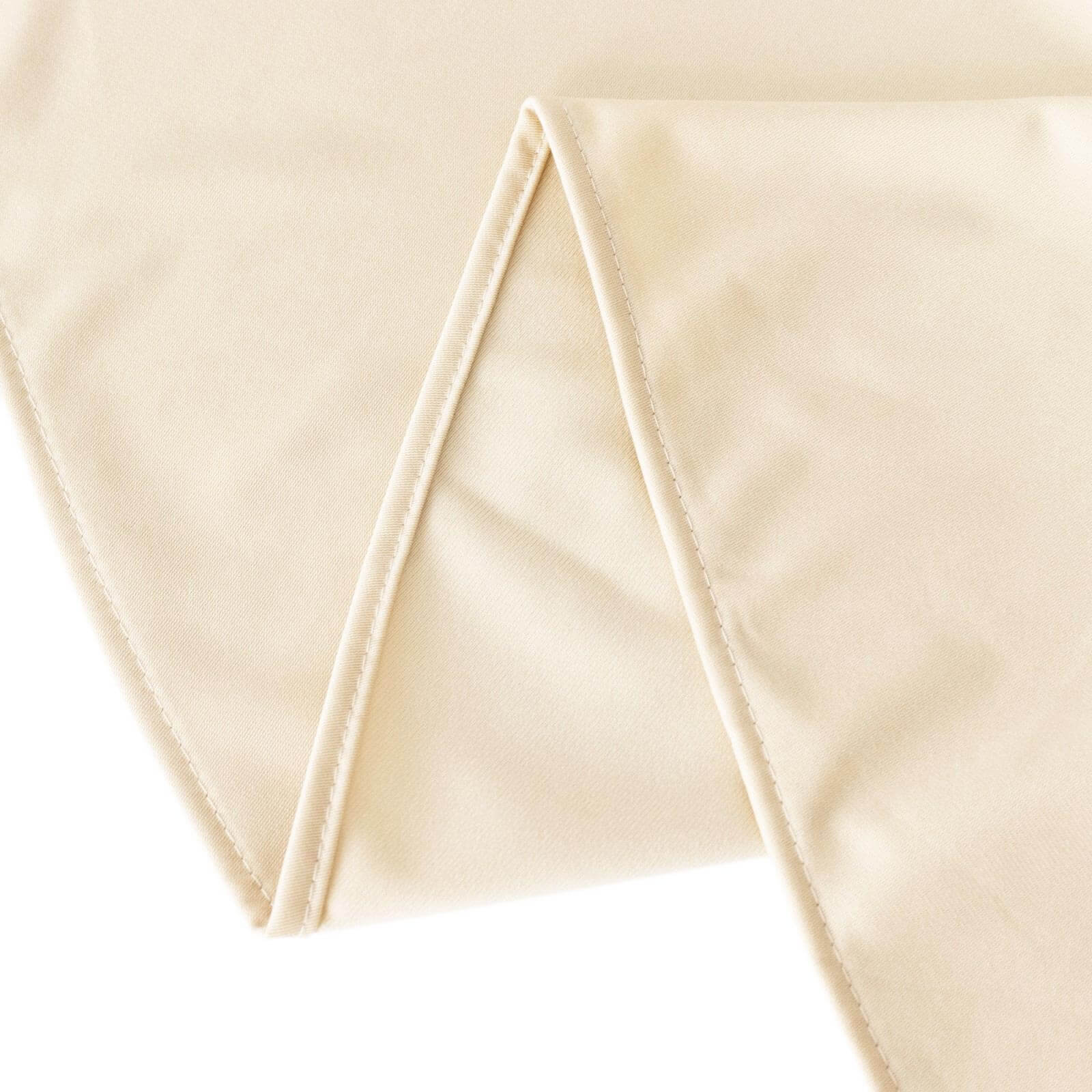 Premium Beige 120' Scuba Round Tablecloth - Wrinkle & Stain Free
