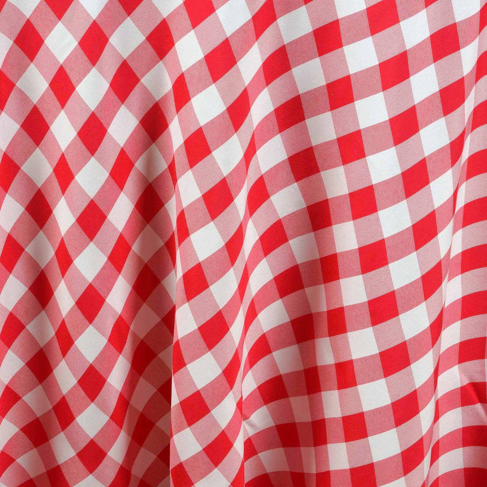 Hot! White/Red Checkered Buffalo Plaid Polyester 60x102 Rectangle Tablecloth