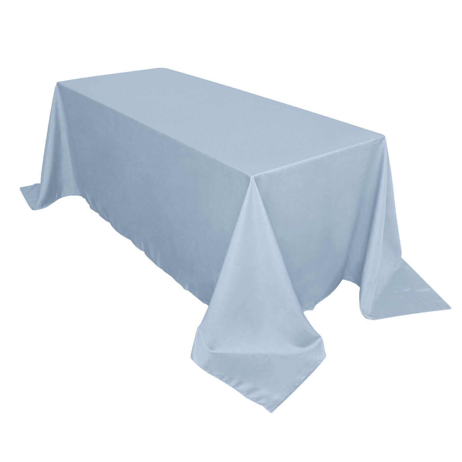 Seamless Wrinkle-Resistant 90x132 Polyester Rectangle Tablecloth in Dusty Blue