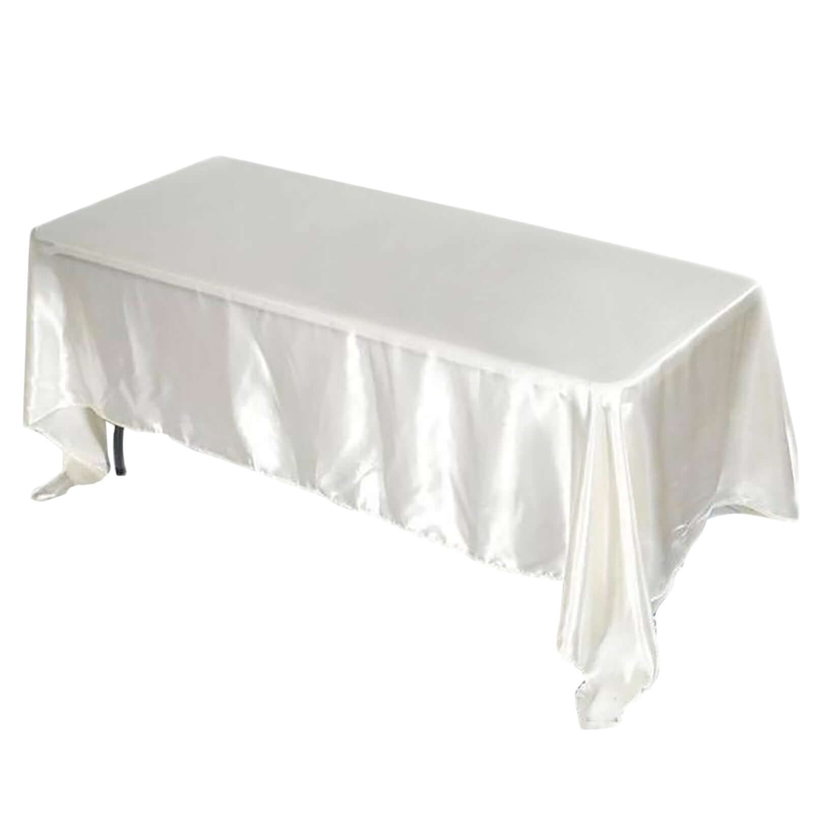 Ivory Satin 72x120 Rectangular Tablecloth - Smooth & Low - Maintenance
