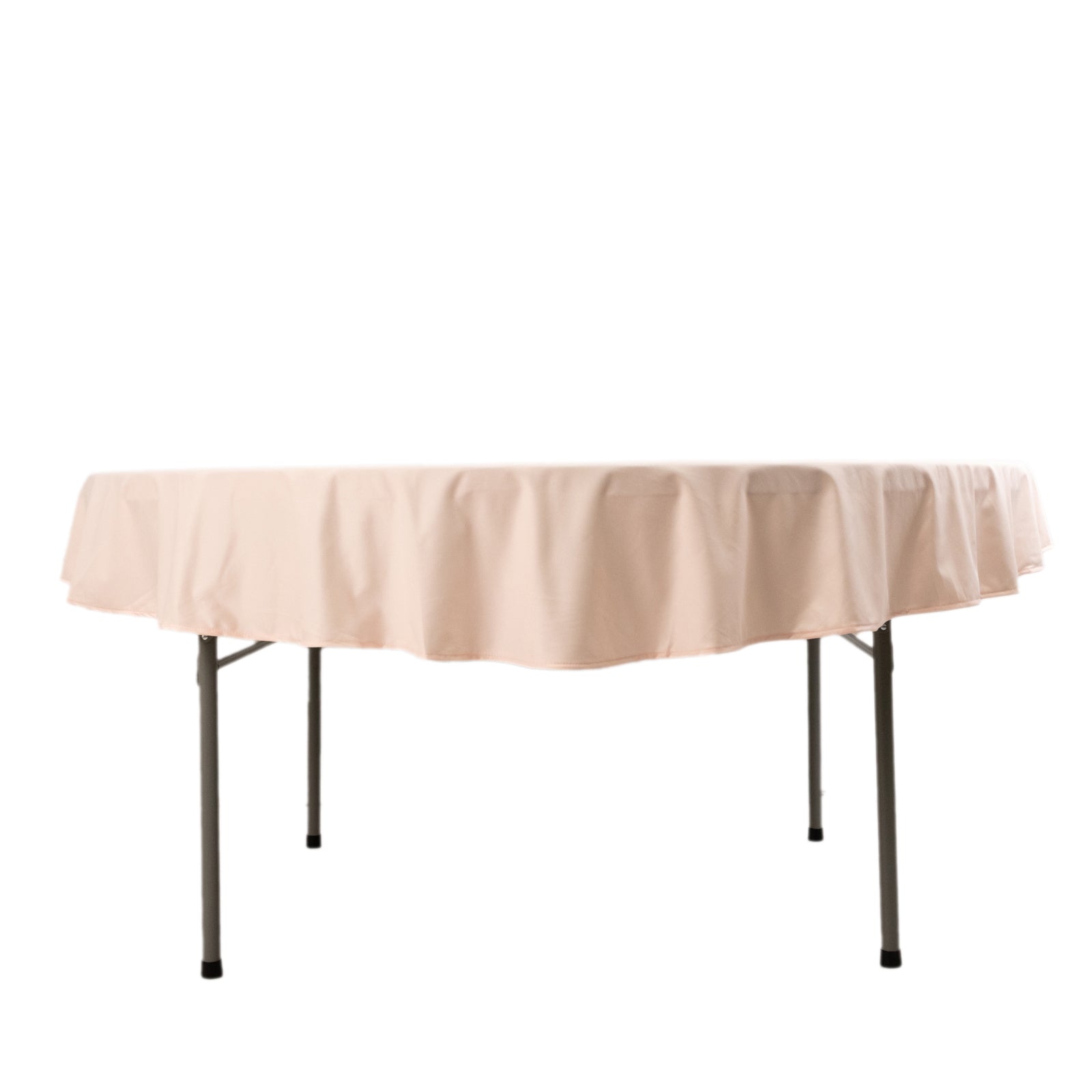 Hot Deal! Premium Blush 70' Round Scuba Tablecloth - Wrinkle & Stain Free