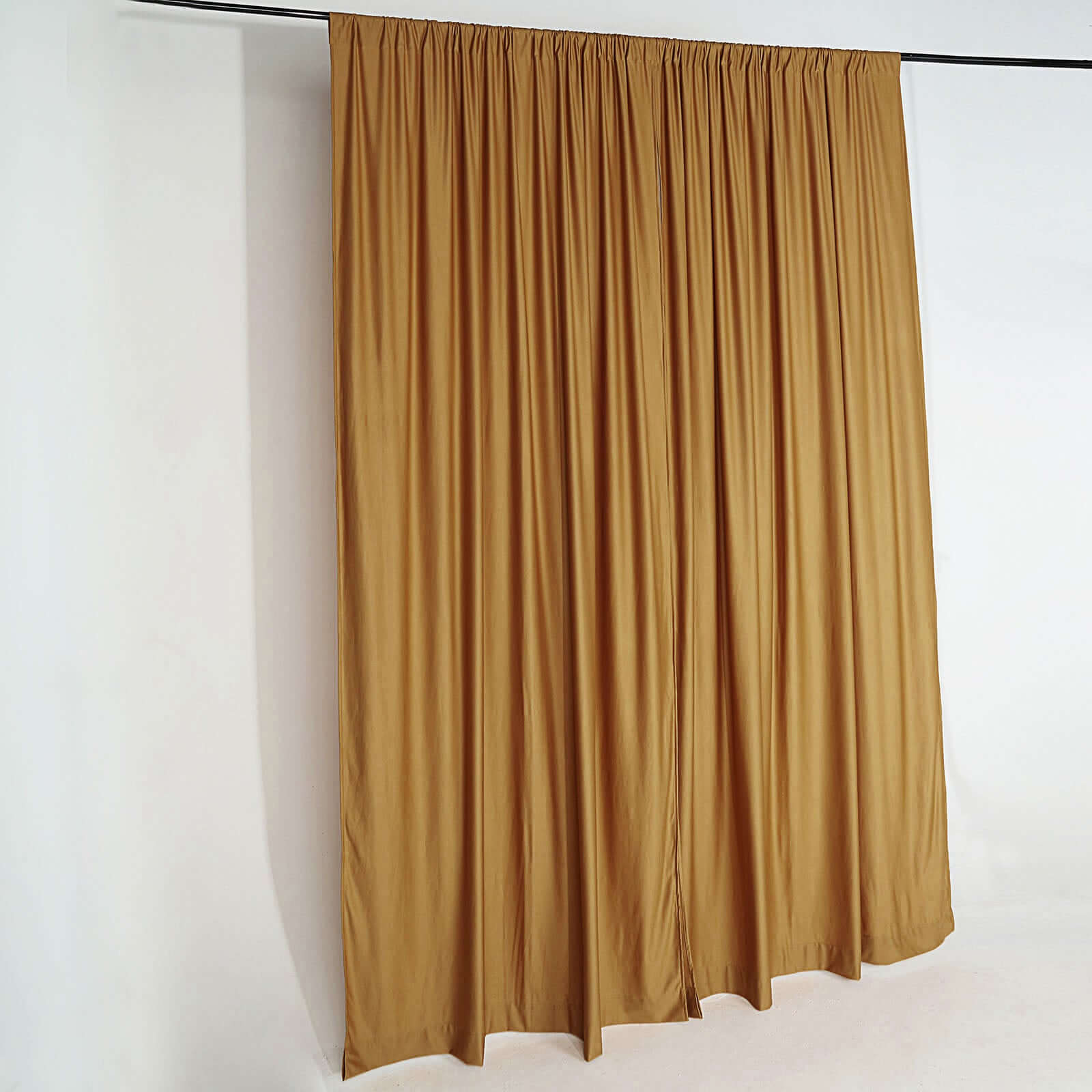 Hot Sale! 2 Pack 10ftx10ft Gold Scuba Polyester Flame - Resistant Wrinkle - Free Event Backdrop Curtains