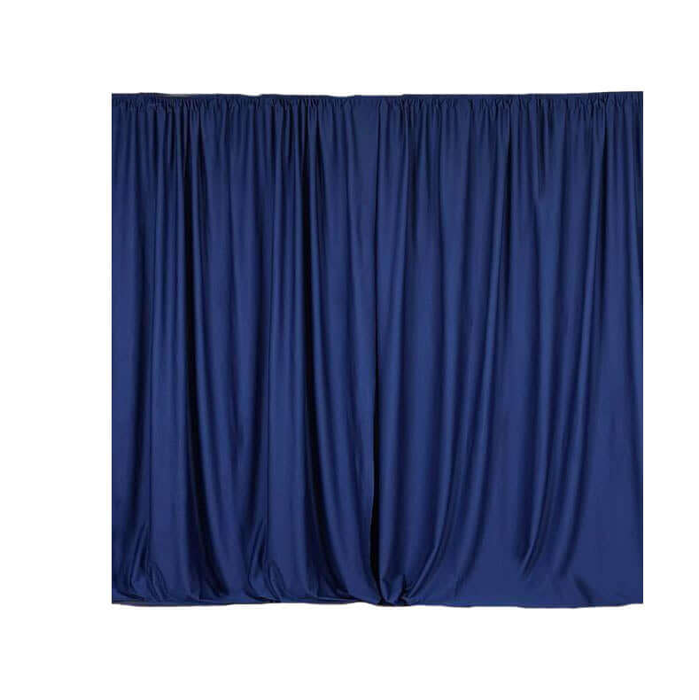 2-Pack Navy Blue Wrinkle-Free Scuba Polyester Flame-Resistant 10ftx10ft Event Curtain Drapes