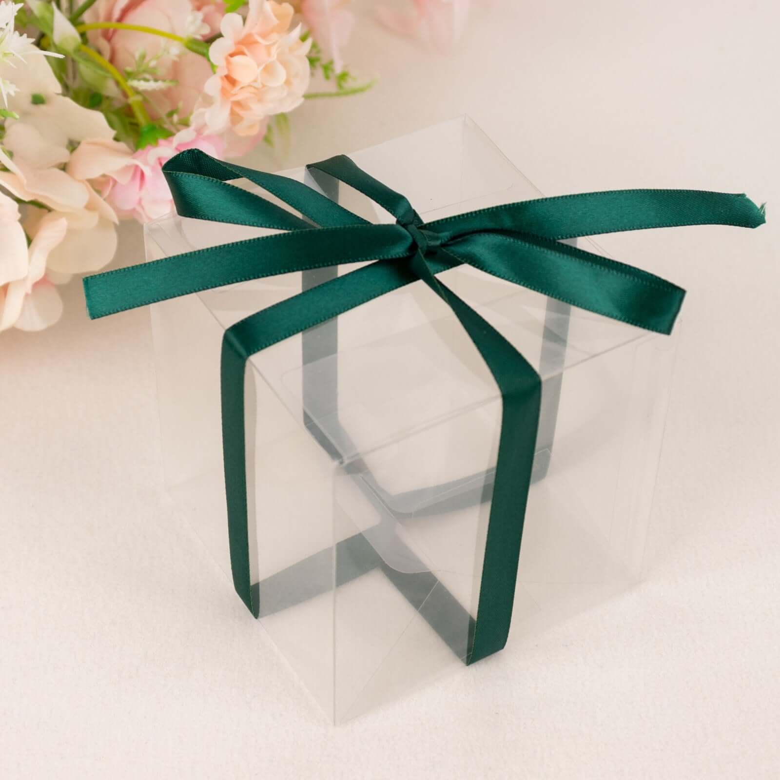 100 Yards 3/8-Inch Hunter Emerald Green Single-Sided Decorative Satin Ribbon