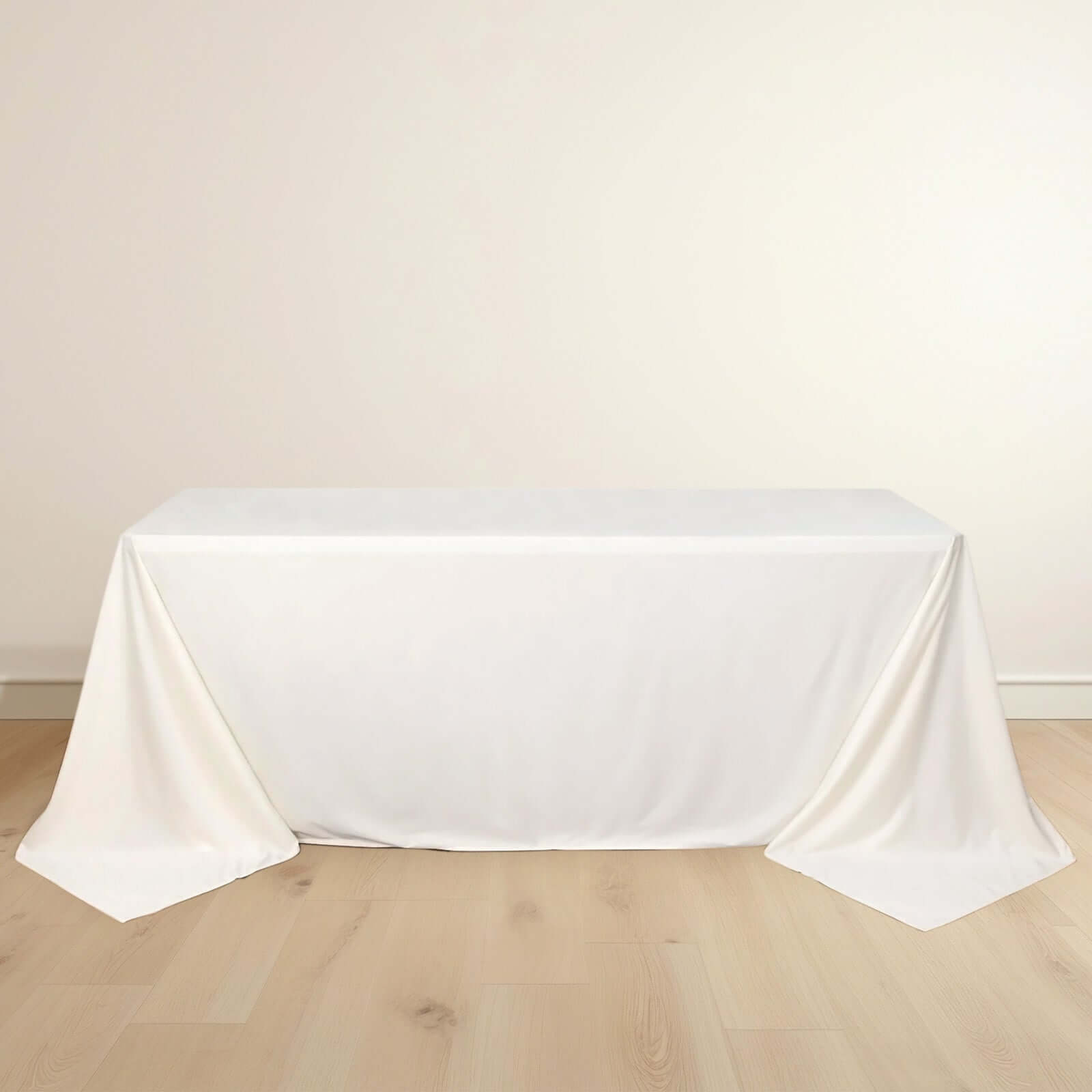Ivory Premium Scuba 90x132 Wrinkle-Free, Stain-Resistant Seamless Tablecloth