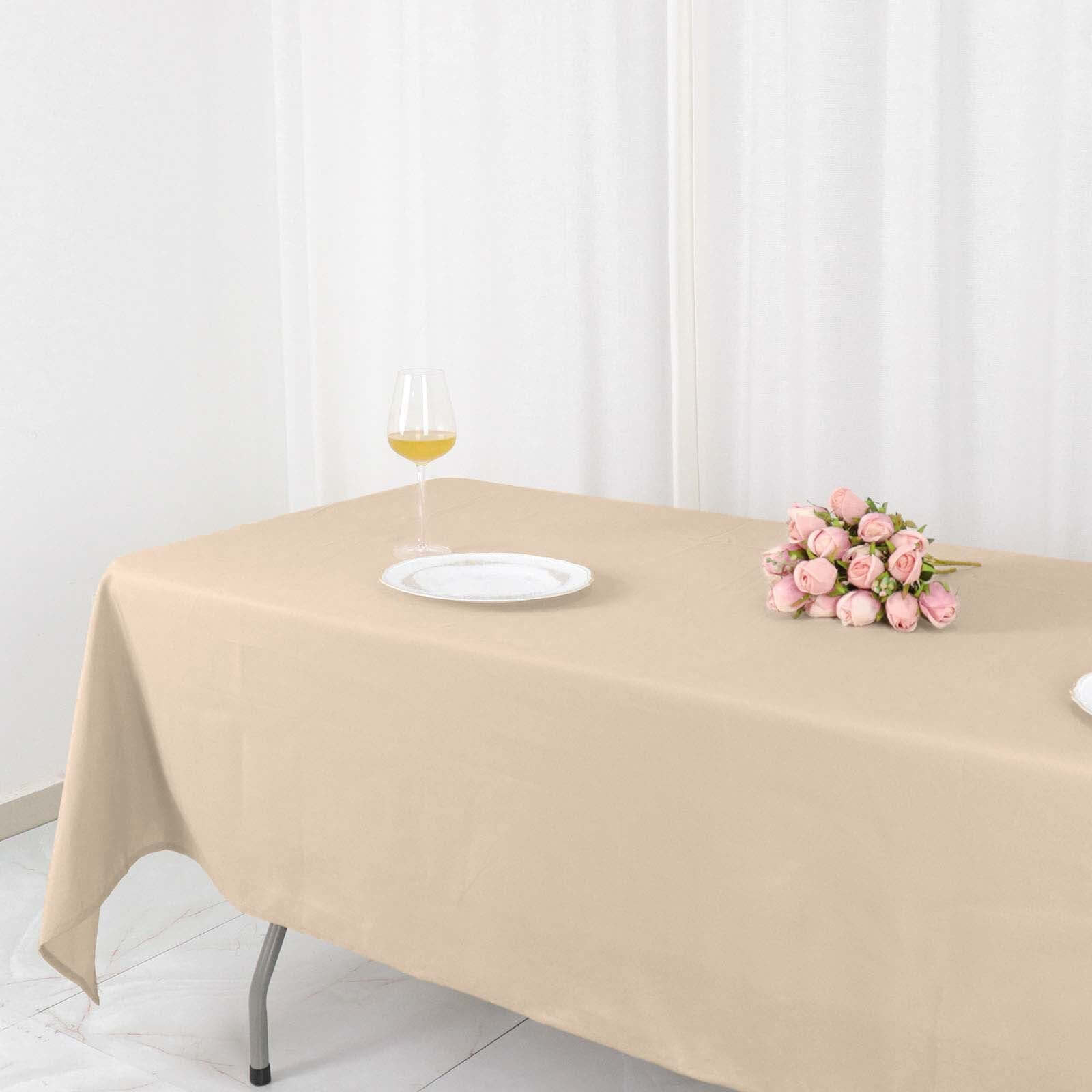 Stylish and Durable Nude Polyester 60x102 Rectangle Tablecloth - Perfect for Events