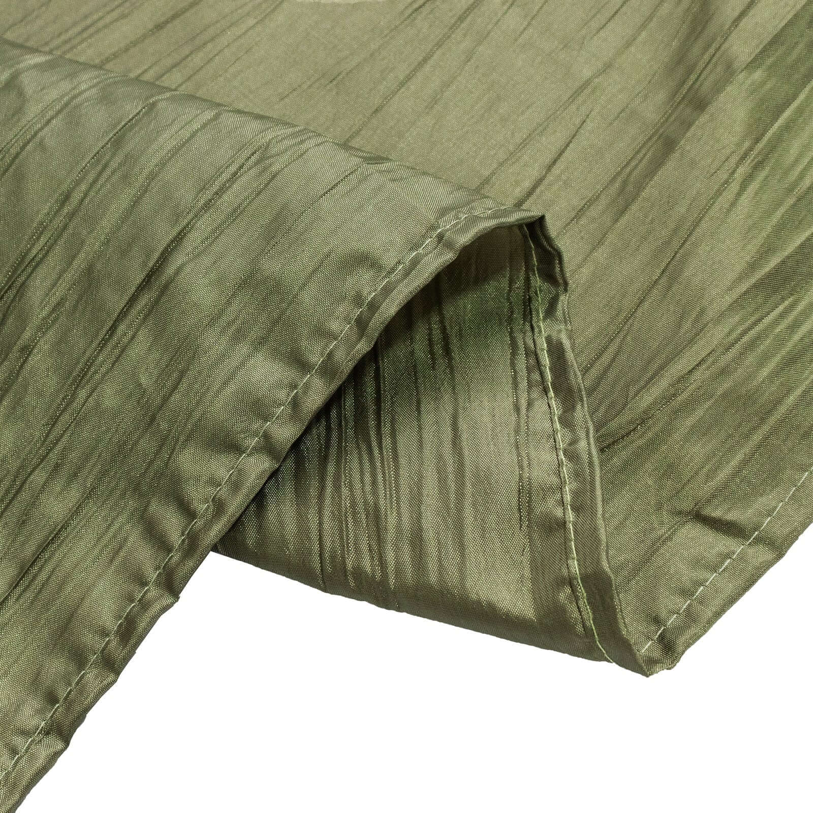 Hot! Seamless Crinkle Taffeta 132' Round Tablecloth in Dusty Sage Green