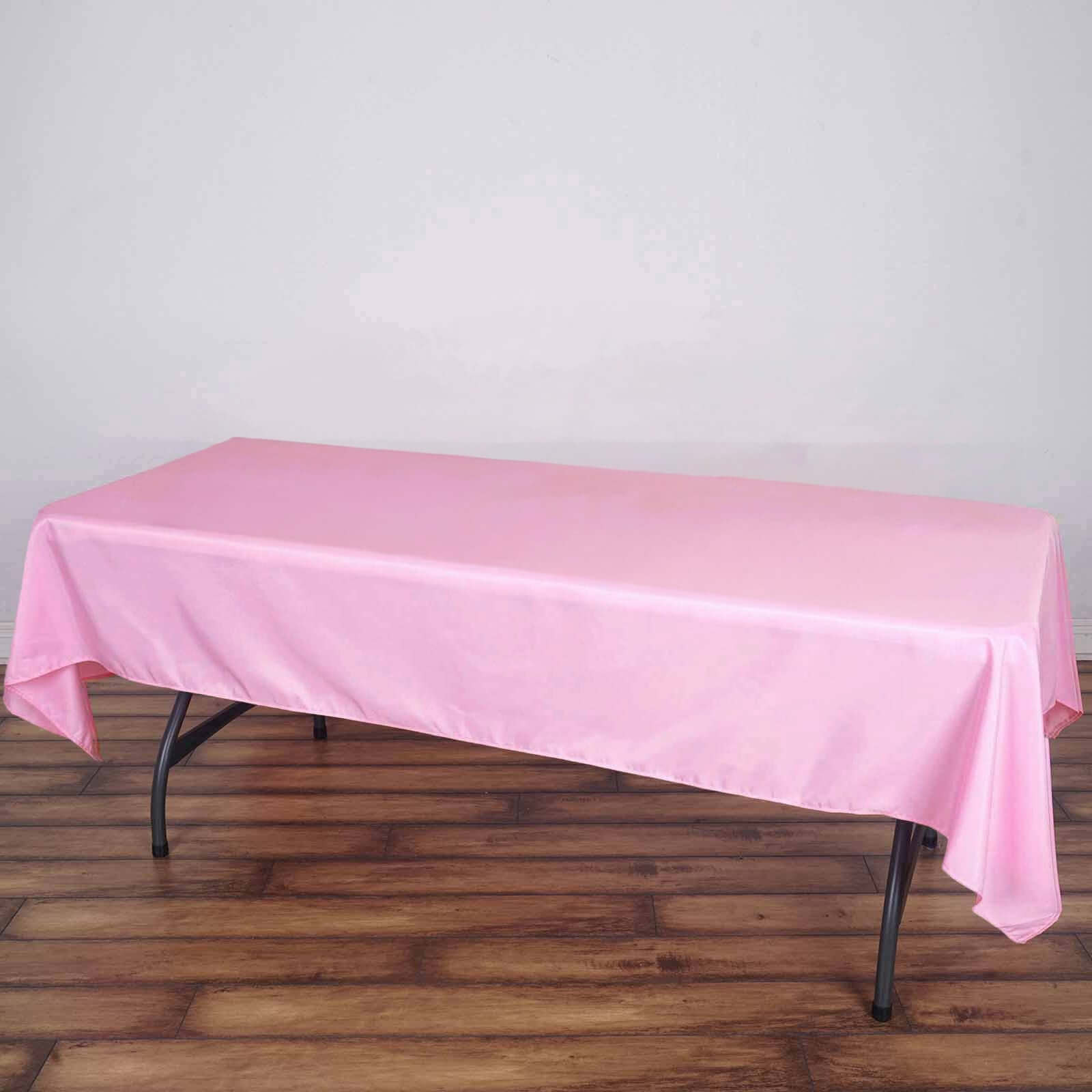 Pink 60x102 Rectangle Polyester Tablecloth - Durable and Elegant Table Cover