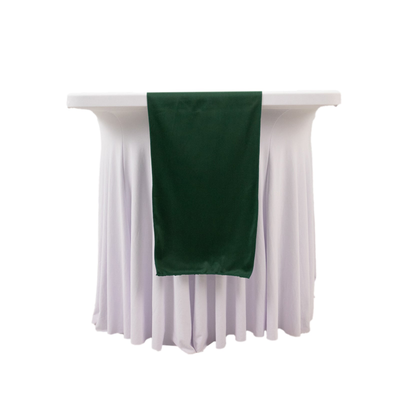 Exclusive Wrinkle-Free Hunter Emerald Green Scuba Polyester 12x108 Table Runner