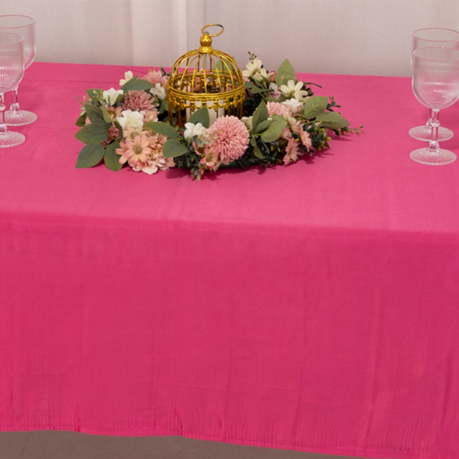 Exclusive Fuchsia Lamour Satin Rectangle Tablecloth - 60x102, Durable & Silky Soft