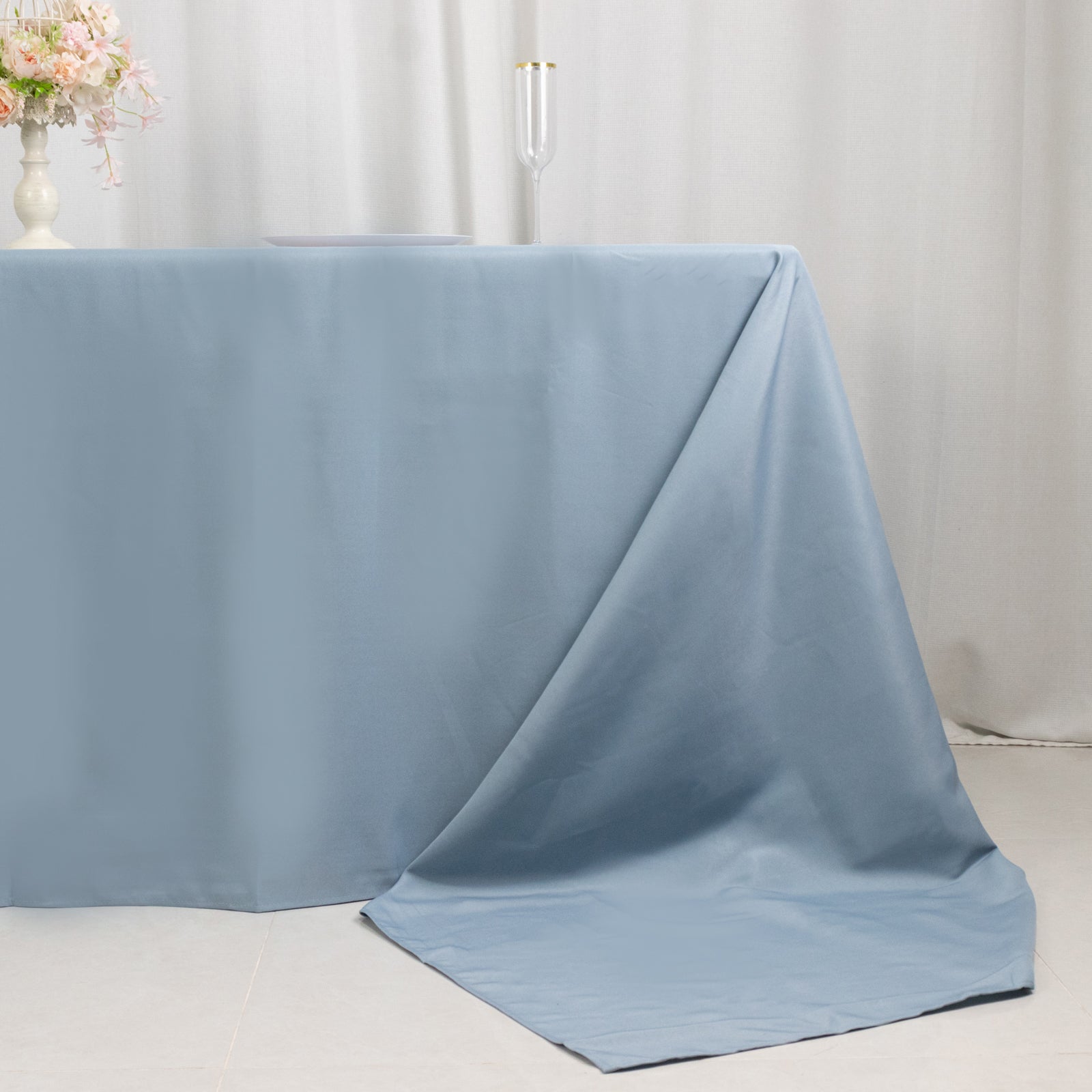 Exclusive Premium Polyester Rectangle Tablecloth in Dusty Blue - 90x156, 220GSM Stain-Resistant