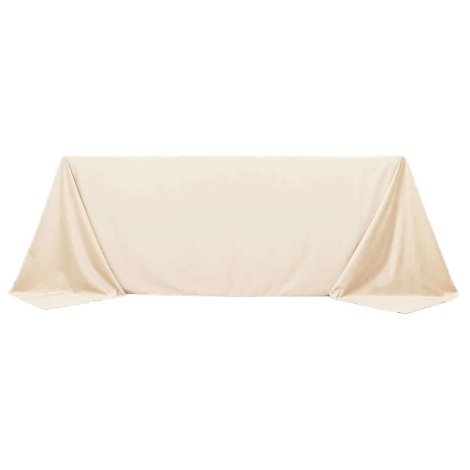 Exclusive Beige Scuba Polyester Wrinkle-Free & Stain-Resistant 90x132 Tablecloth