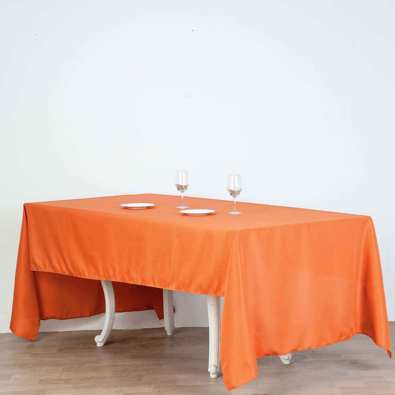 Hot Sale! Orange 60x126 Rectangle Polyester Tablecloth - Wrinkle-Free Table Cover