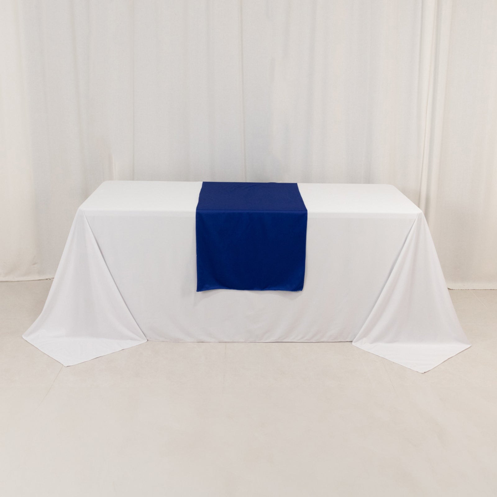 Durable Royal Blue 24x72 Polyester Table Runner for Trade Shows