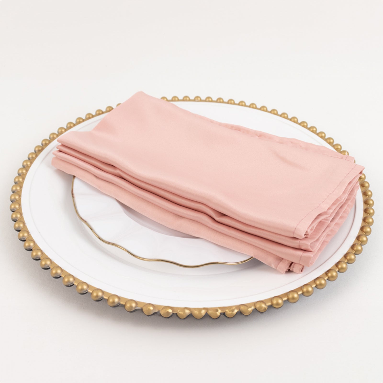 5-Pack Lamour Satin 20x20 Dusty Rose Dinner Napkins - Soft Matte Finish