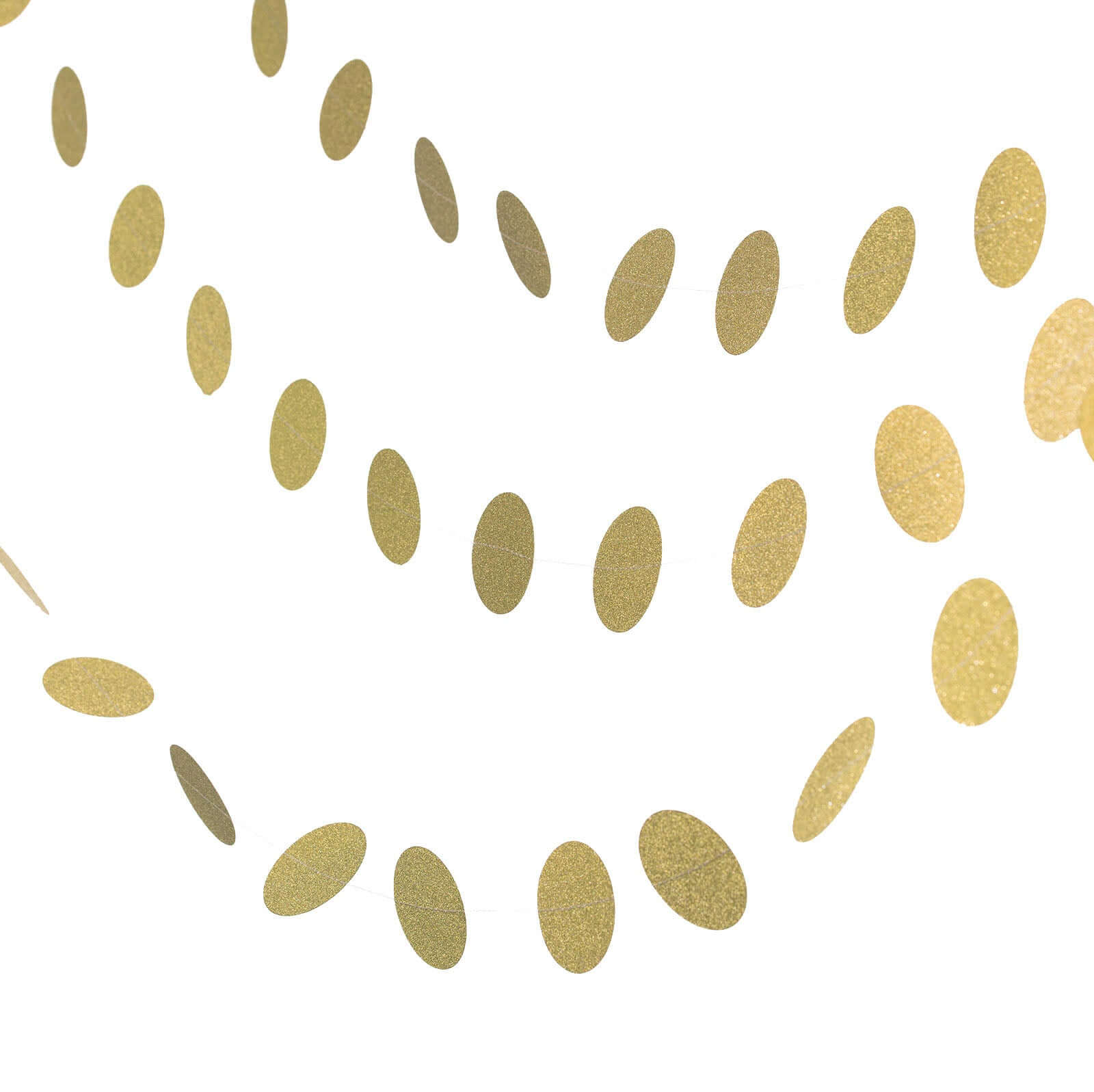 Hot Sale! 3-Piece Set of 7.5ft Gold Glitter Circle Dot Party Paper Garland Banners for Hanging Backdrops