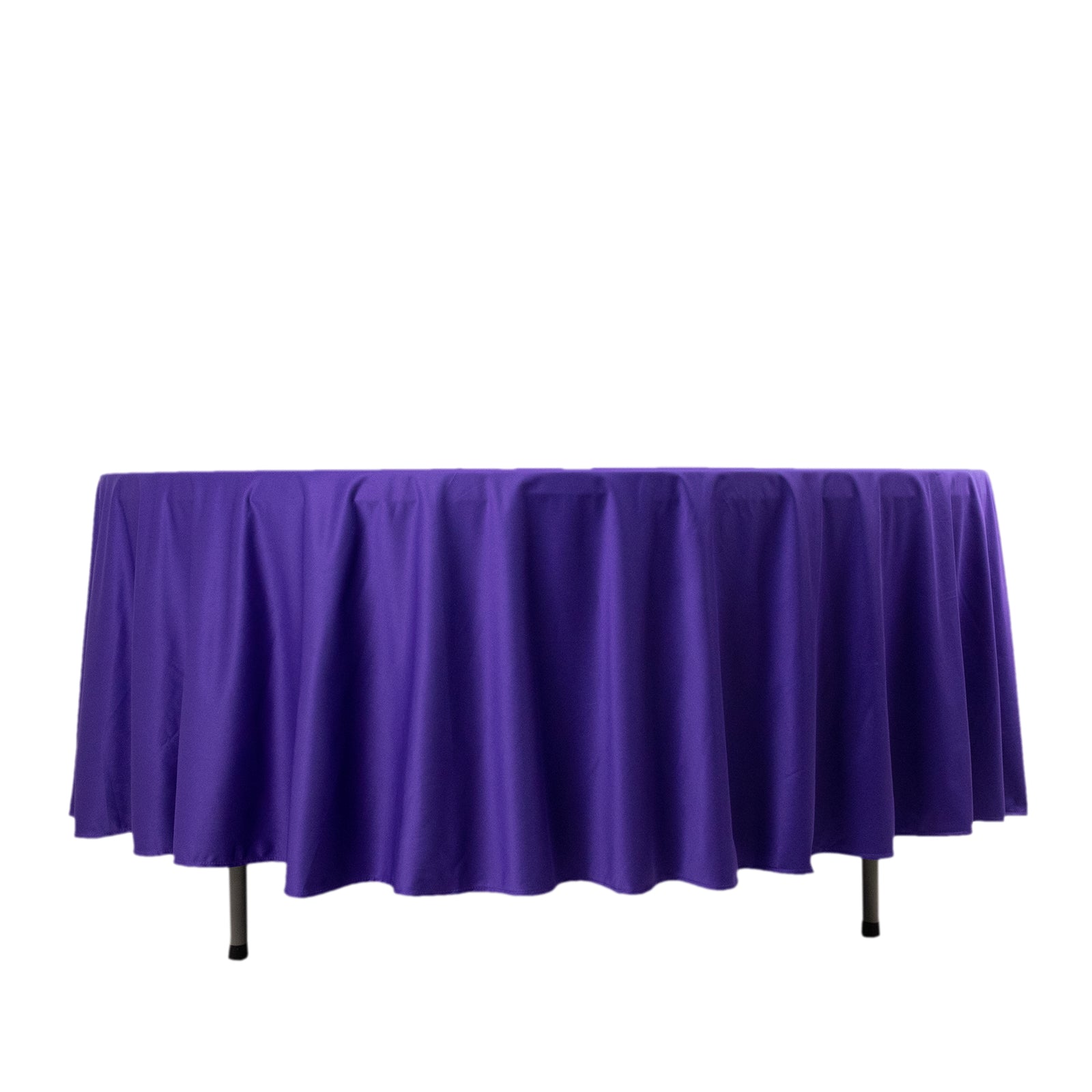 Premium Purple 108-Inch Round Scuba Tablecloth - Wrinkle-Free & Stain-Resistant for Events