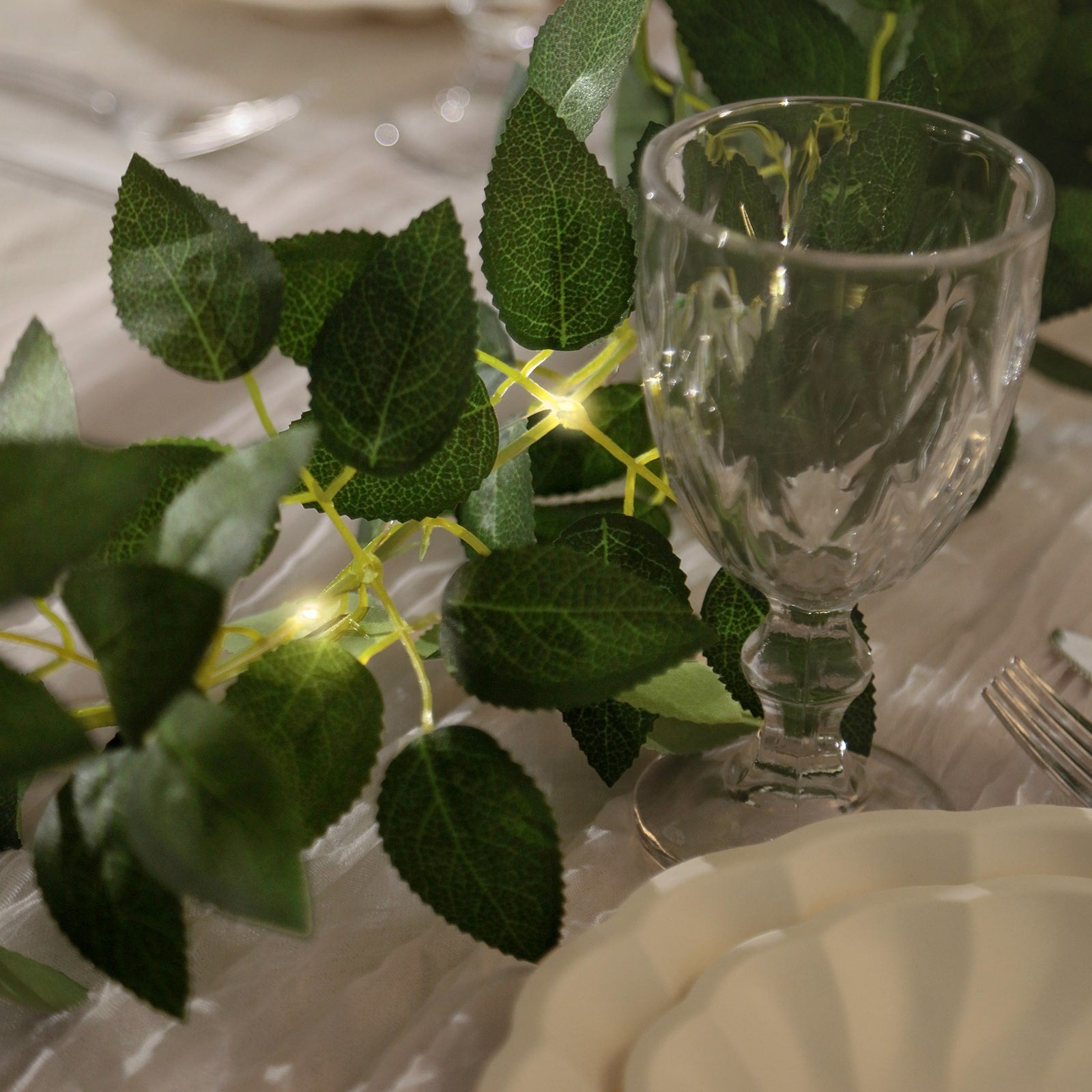 6ft Artificial Rose Leaf Garland with Warm White LED Lights for Home and Wedding Decor