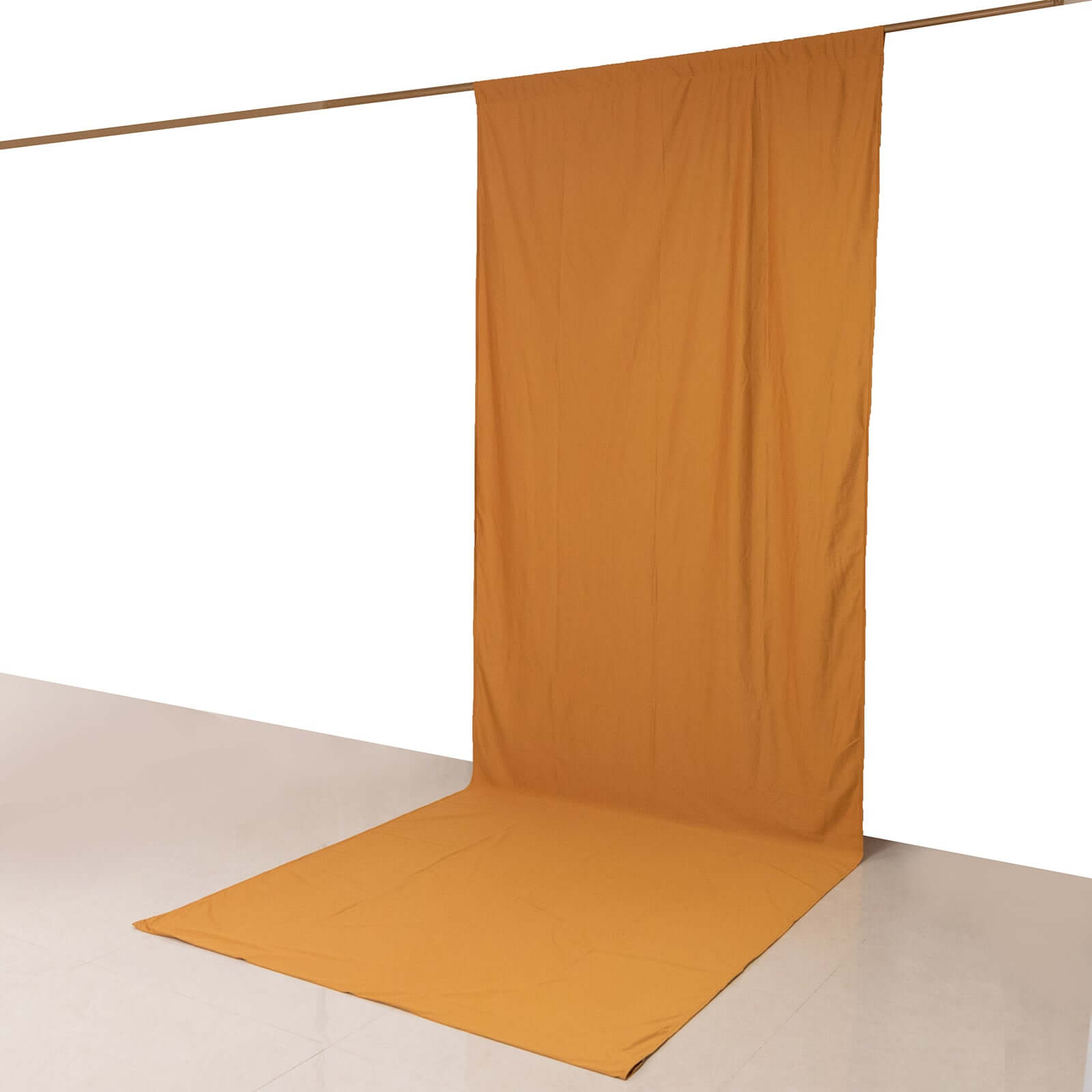 Premium Gold Scuba Polyester Event Curtain Drapes - Durable, Flame Resistant & Wrinkle Free, 5ftx14ft
