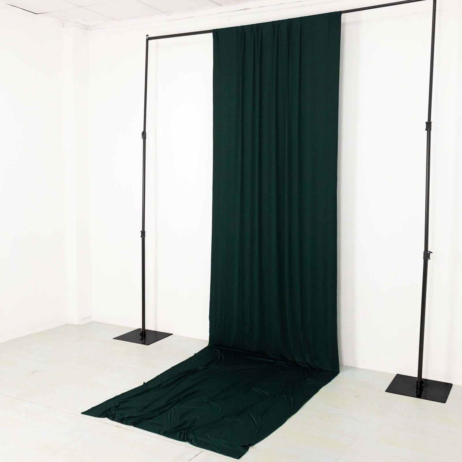 Hot Sale! Hunter Emerald Green 4-Way Stretch Spandex Event Backdrop Curtain, 5ft x 16ft, Wrinkle-Free with Rod Pockets