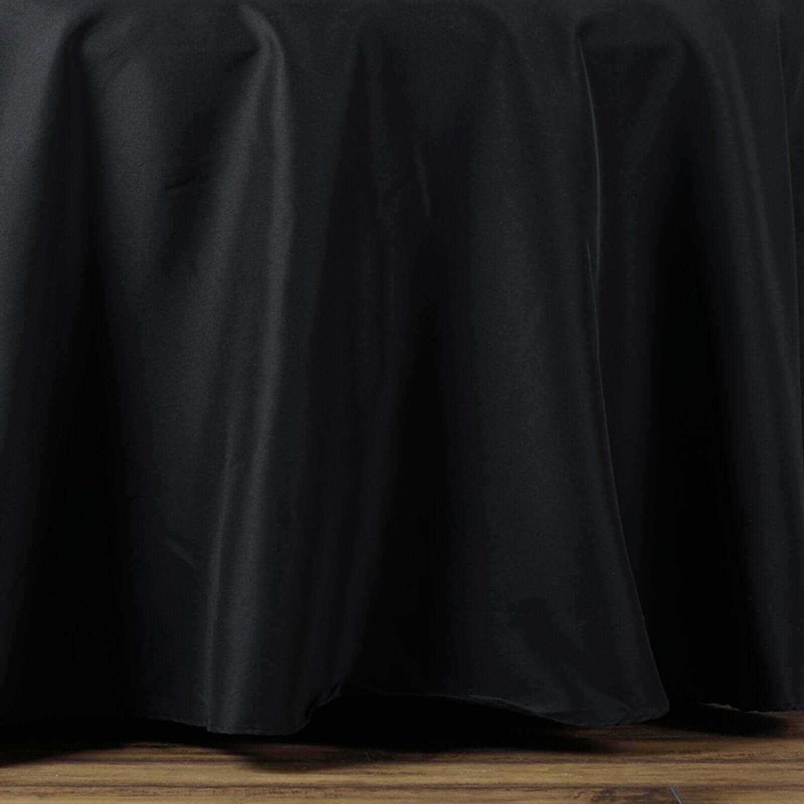 220GSM Stain-Resistant Black Premium Polyester Rectangle Tablecloth 72x120