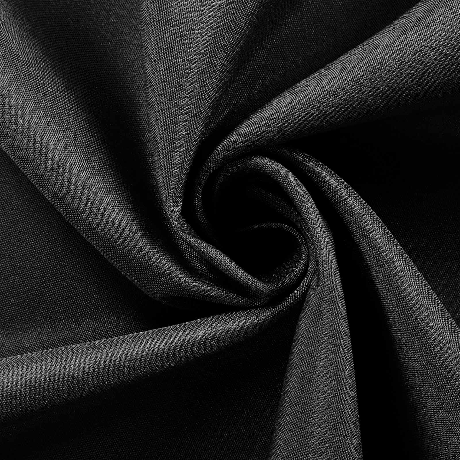 Durable Black Fitted Polyester Tablecloth for 8FT Rectangle Tables - Easy to Maintain!