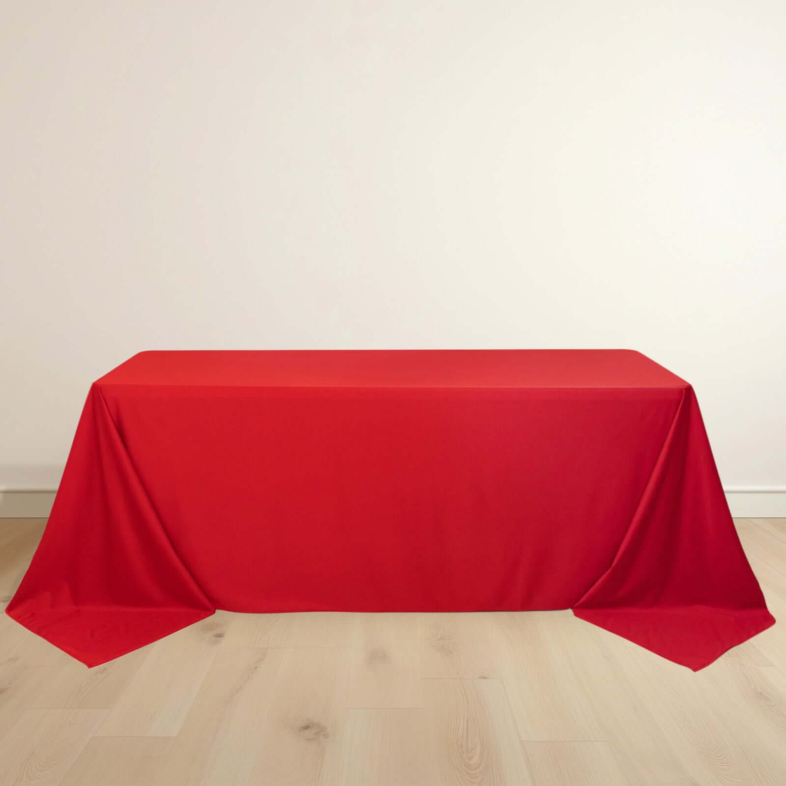 Exclusive Red Scuba Polyester 90x132 Wrinkle-Free, Stain-Resistant Rectangular Tablecloth