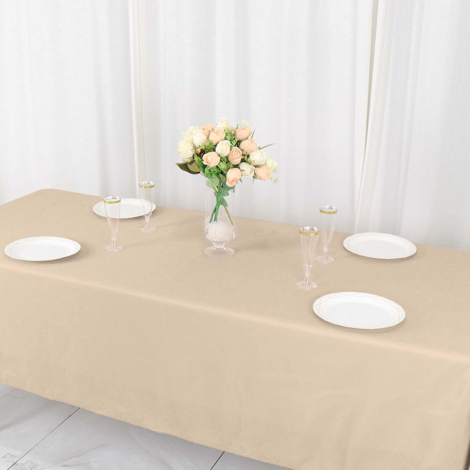 Stylish and Durable Nude Polyester 60x102 Rectangle Tablecloth - Perfect for Events