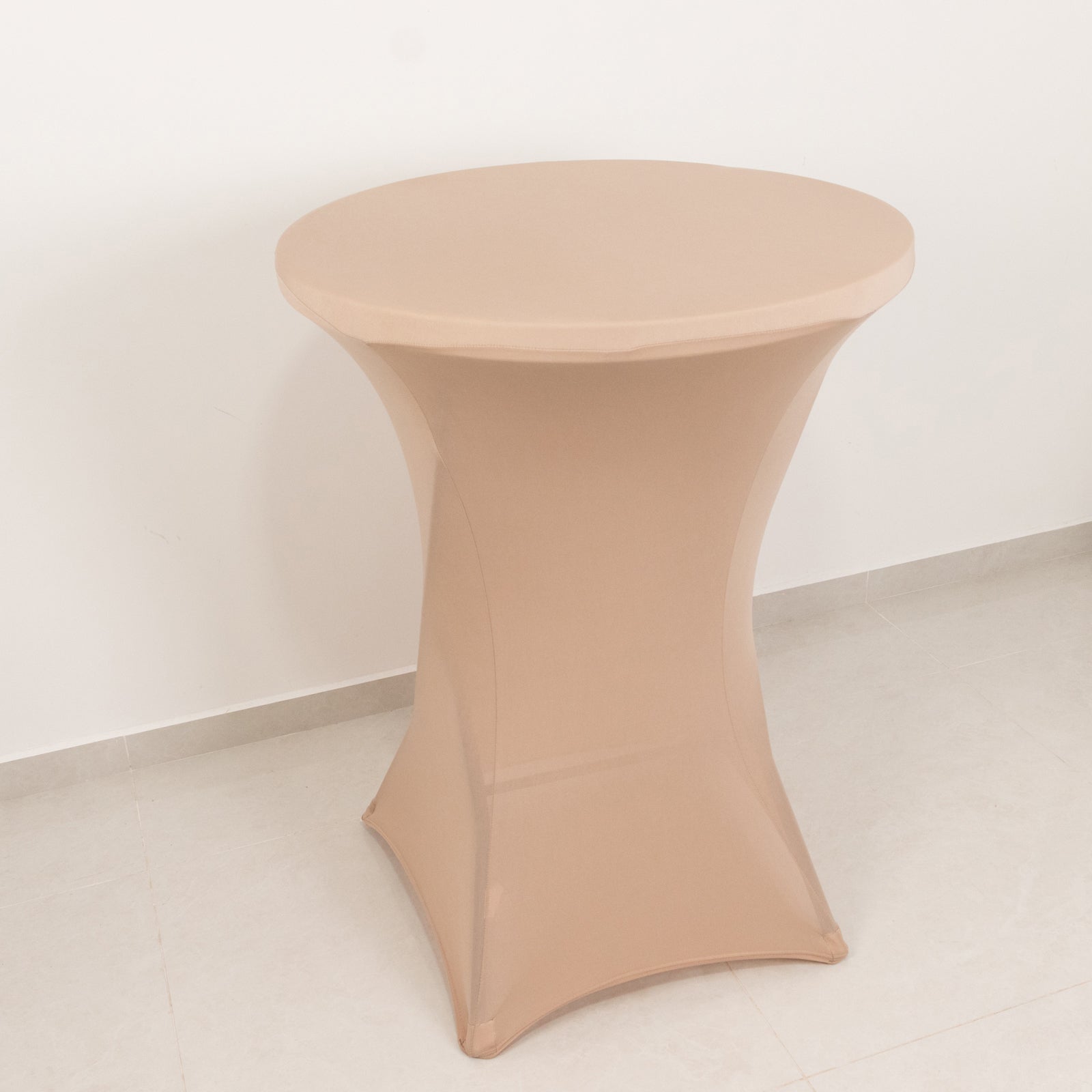 Stretchable Nude Spandex Cocktail Table Cover for 24 - 32 Inch Tables, Easy to Maintain
