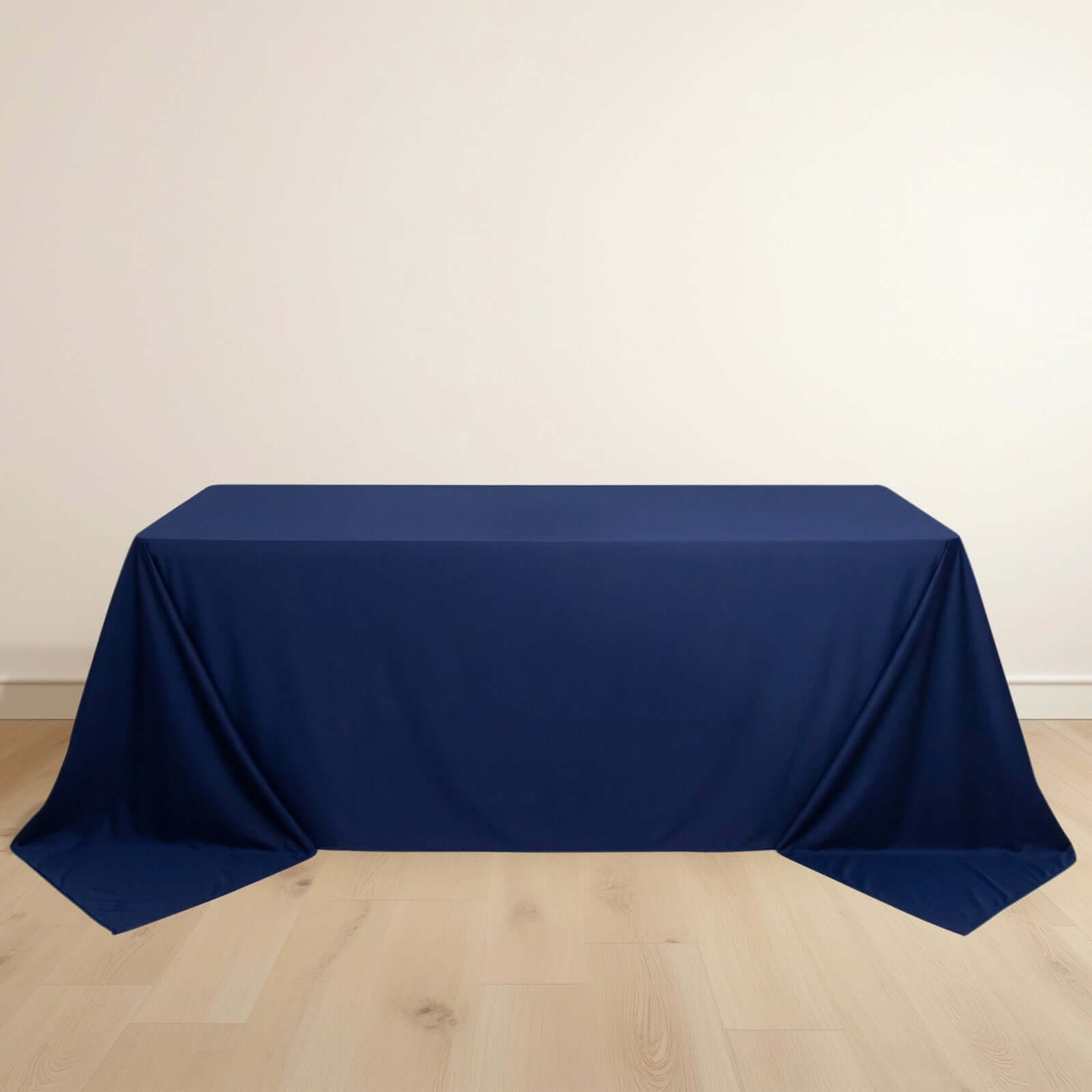 Navy Blue Premium Scuba Wrinkle-Free & Stain-Resistant 90x132 Rectangular Tablecloth